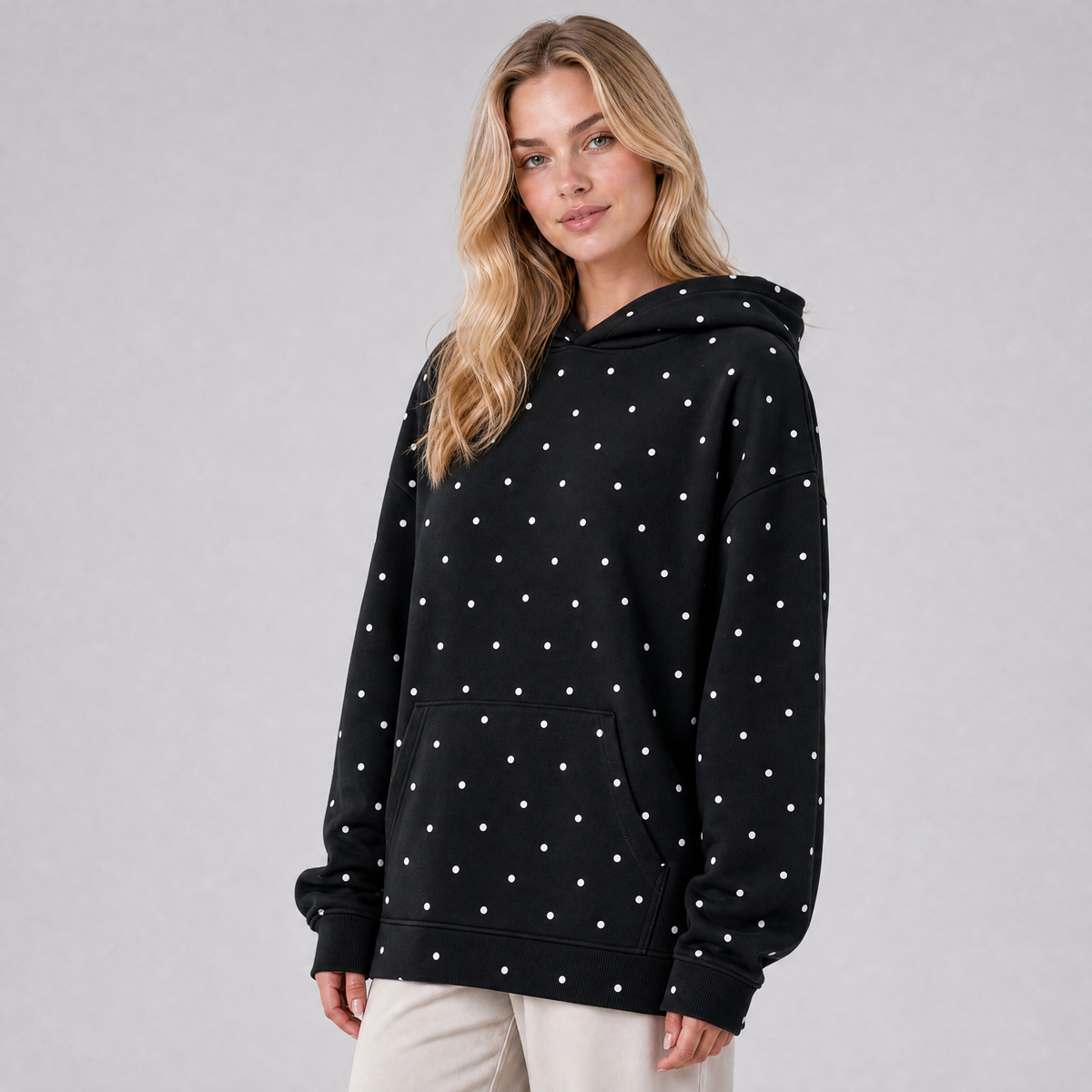 Women's Polka Dot Oversized Hoodie