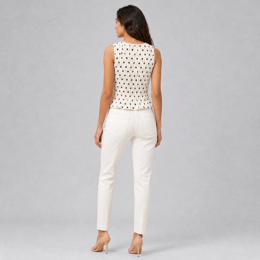 Women's Polka Dot Peplum Top – Summer Going Out Vest