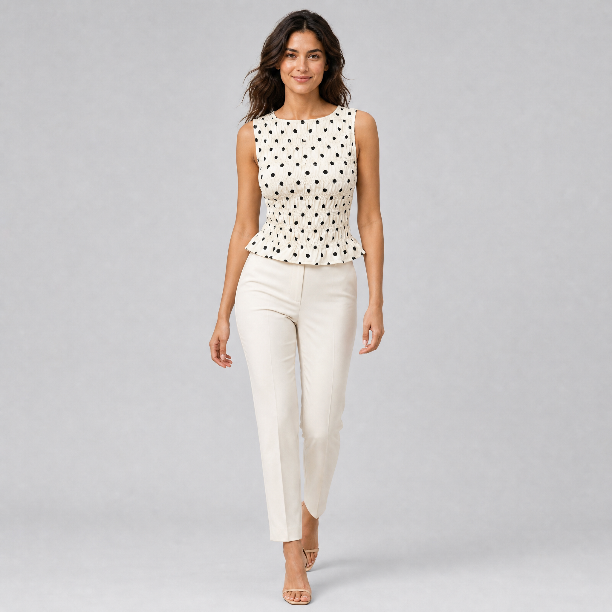 Women's Polka Dot Peplum Top – Summer Going Out Vest