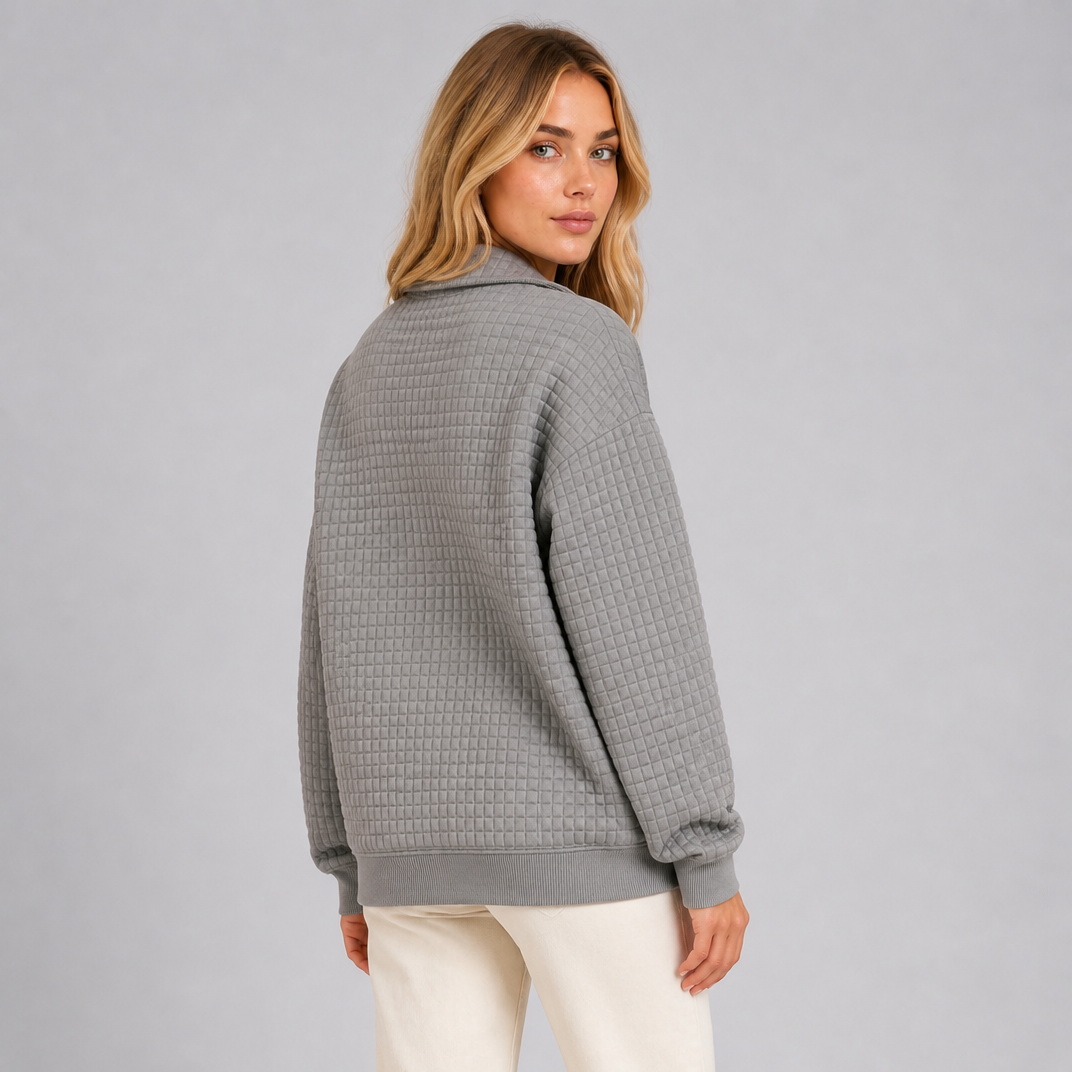 Women's Quilted Jersey Half Zip Sweatshirt