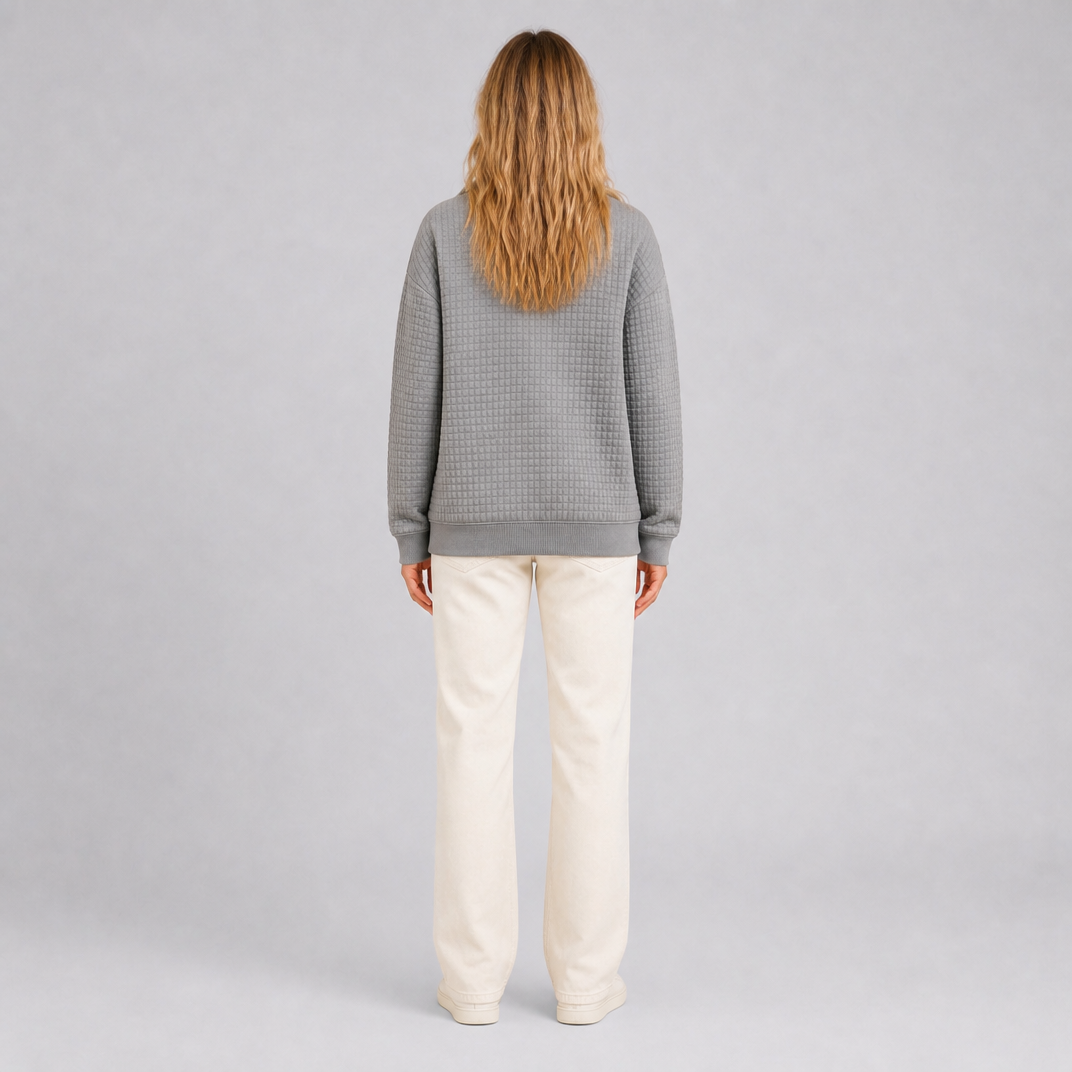 Women's Quilted Jersey Half Zip Sweatshirt