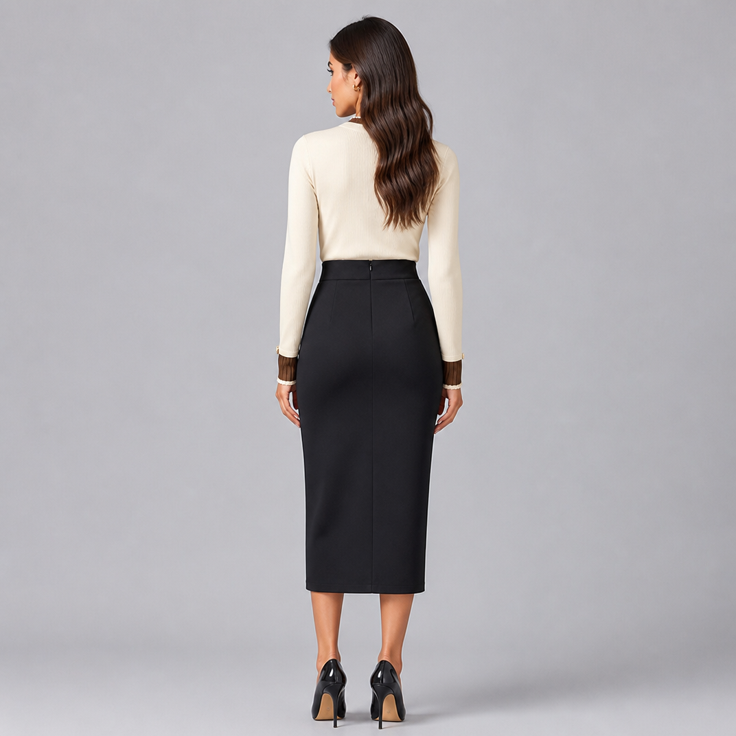 Women's Ribbed Knit Bow Tie Jumper