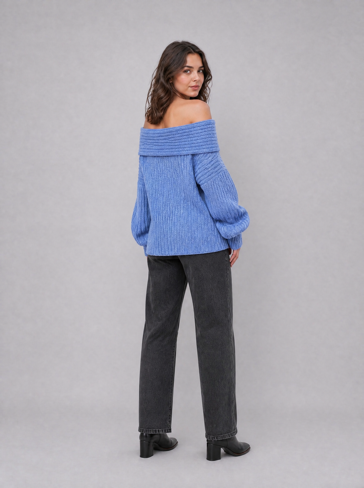 Women's Ribbed Off Shoulder Relaxed Jumper - product view 2