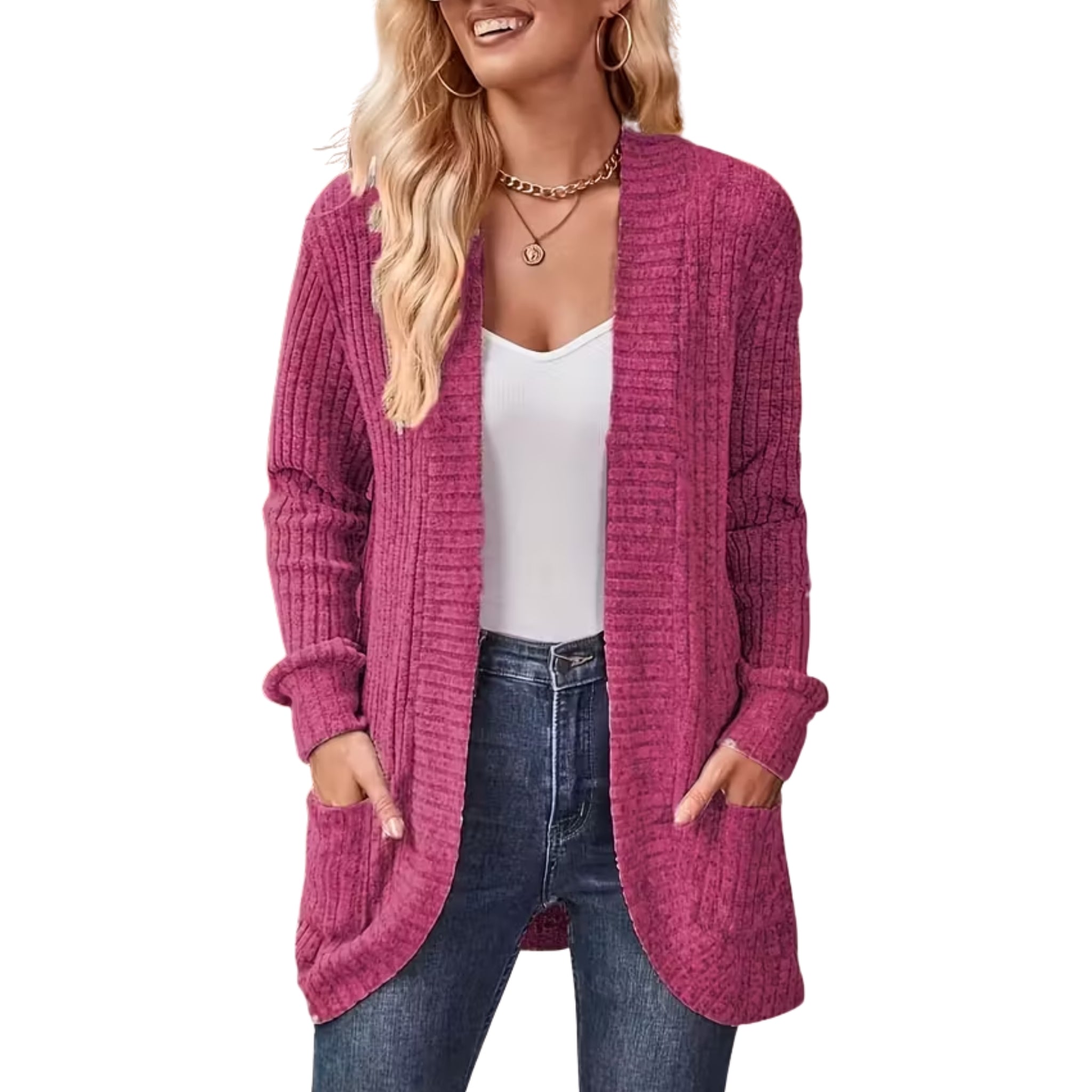 Women’s Ribbed Open Front Cardigan