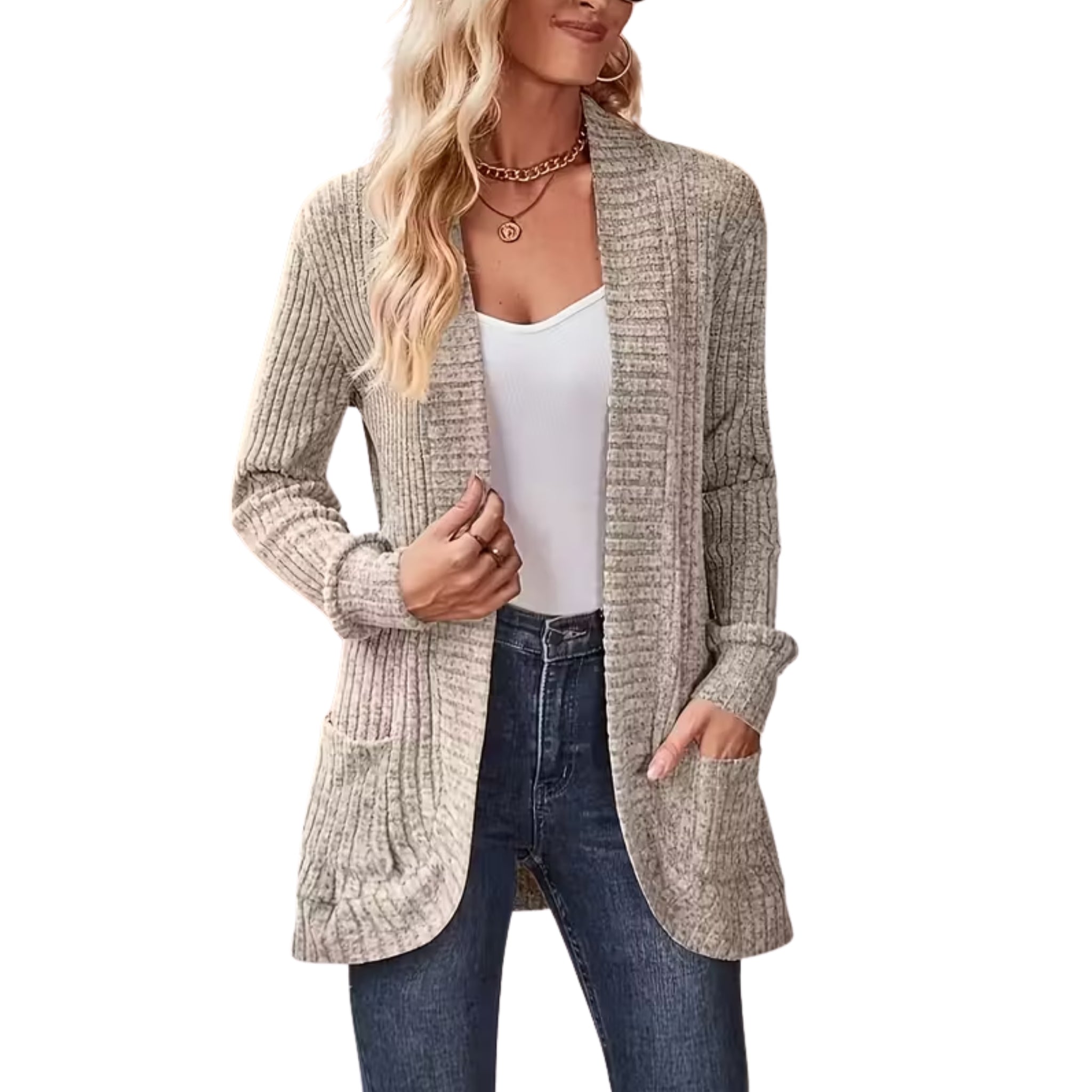 Women’s Ribbed Open Front Cardigan