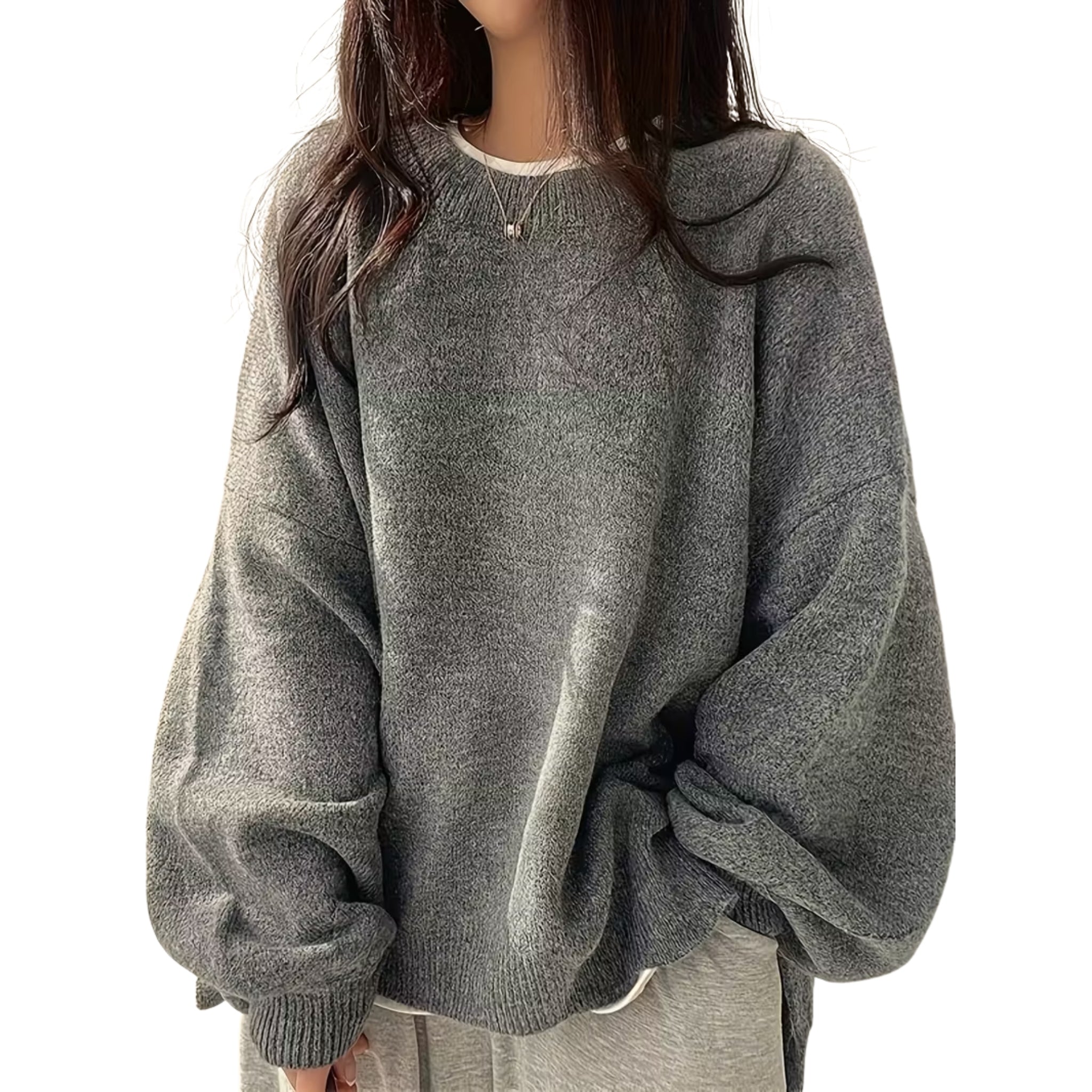 Women’s Round Neck Drop Shoulder Sweater