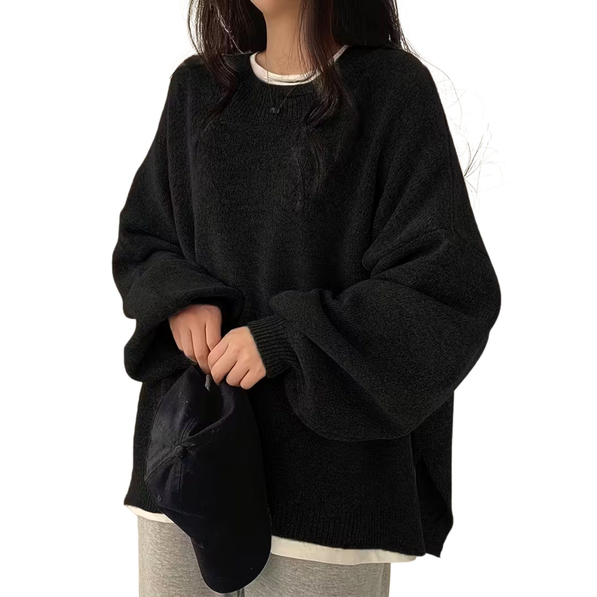 Women’s Round Neck Drop Shoulder Sweater