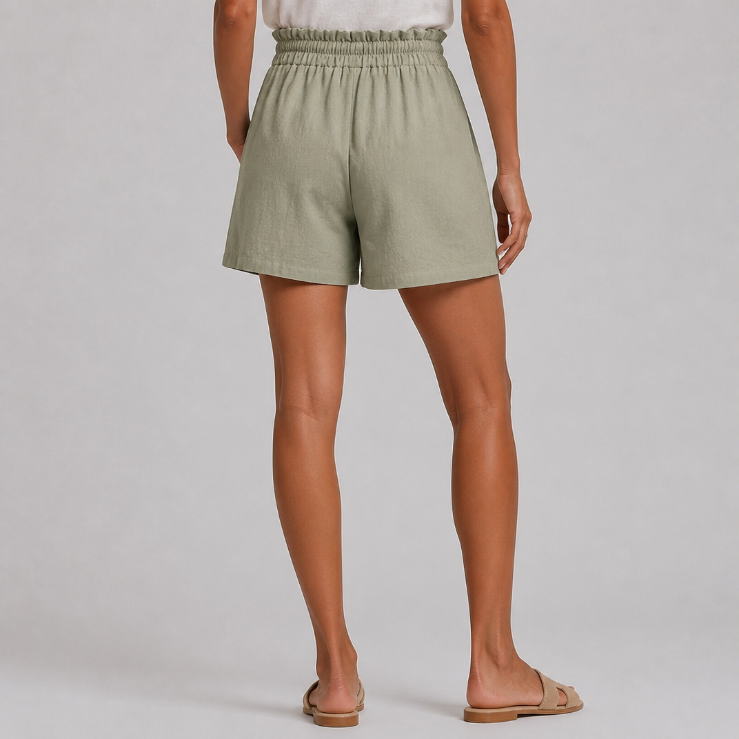 Women's Sage Green Linen Shorts – High Waisted Women's Shorts