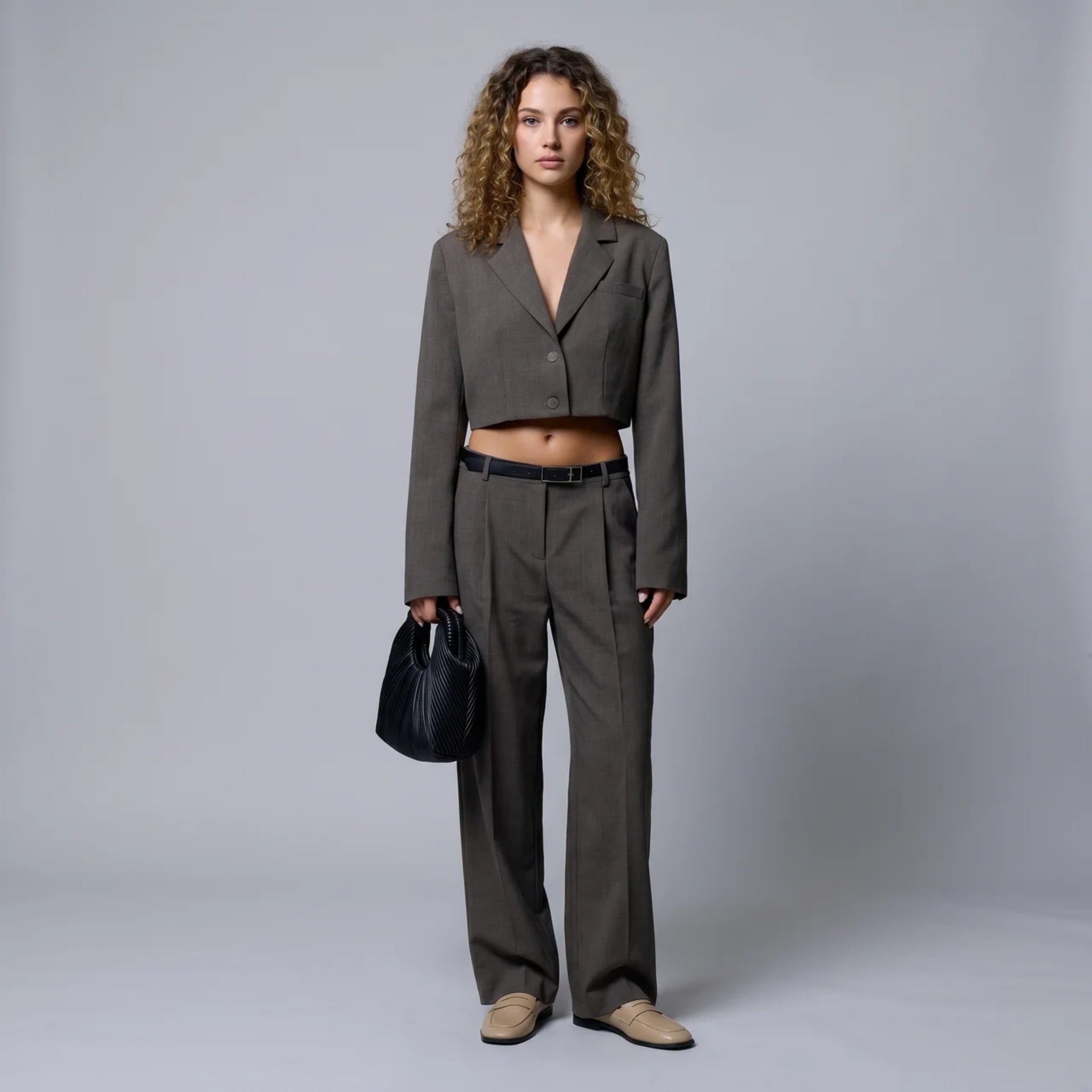 Women’s Sculptural Cropped Textured Blazer