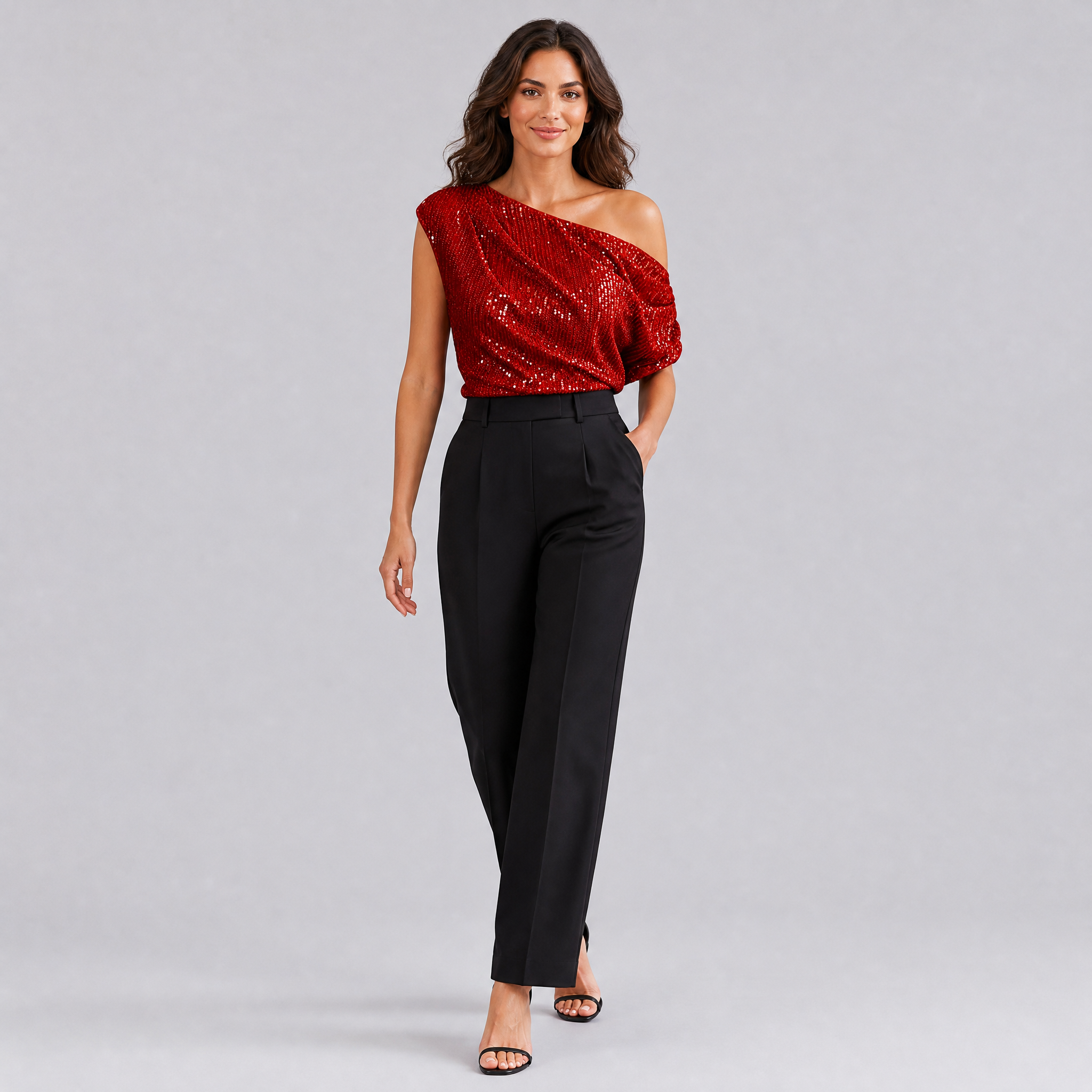 Women's Sequin Off The Shoulder Top – Sparkly Going Out Top