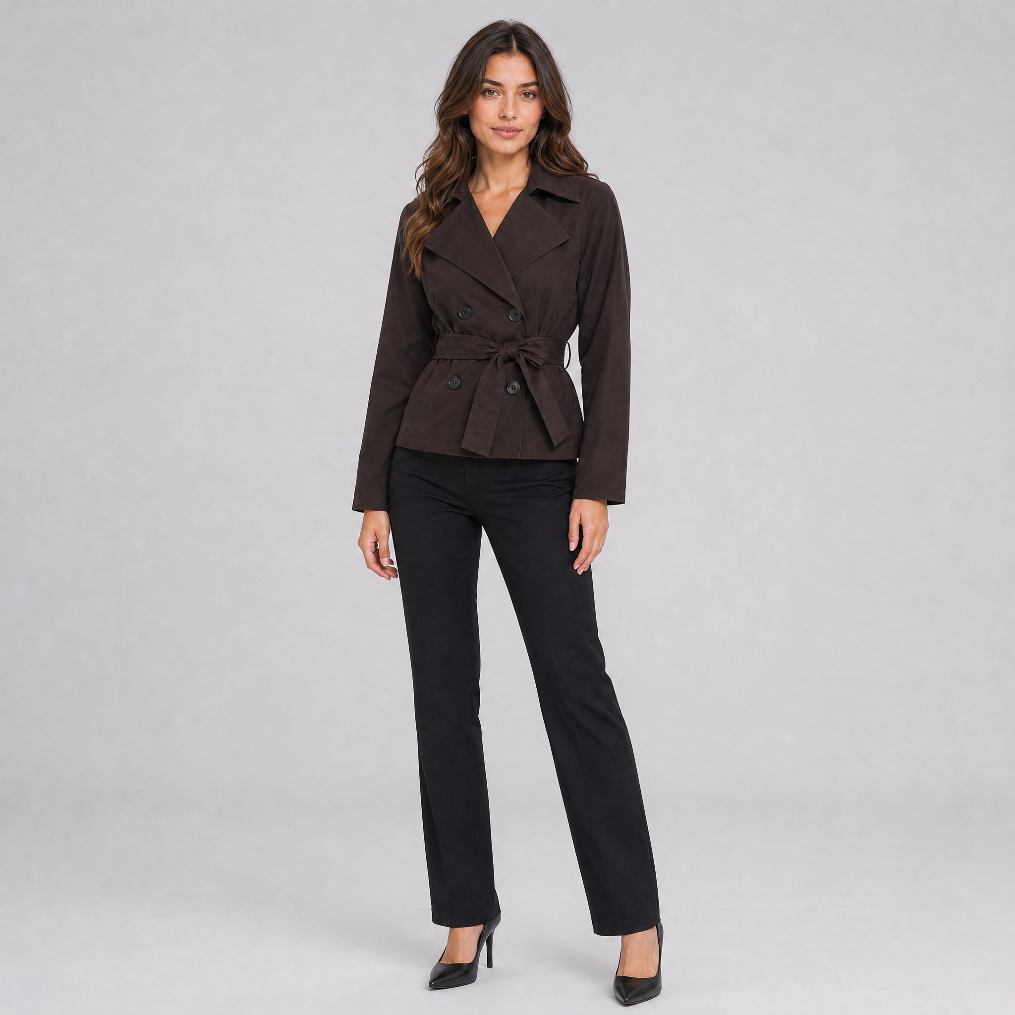 Women's Short Belted Trench Jacket – Cropped Trench Coat