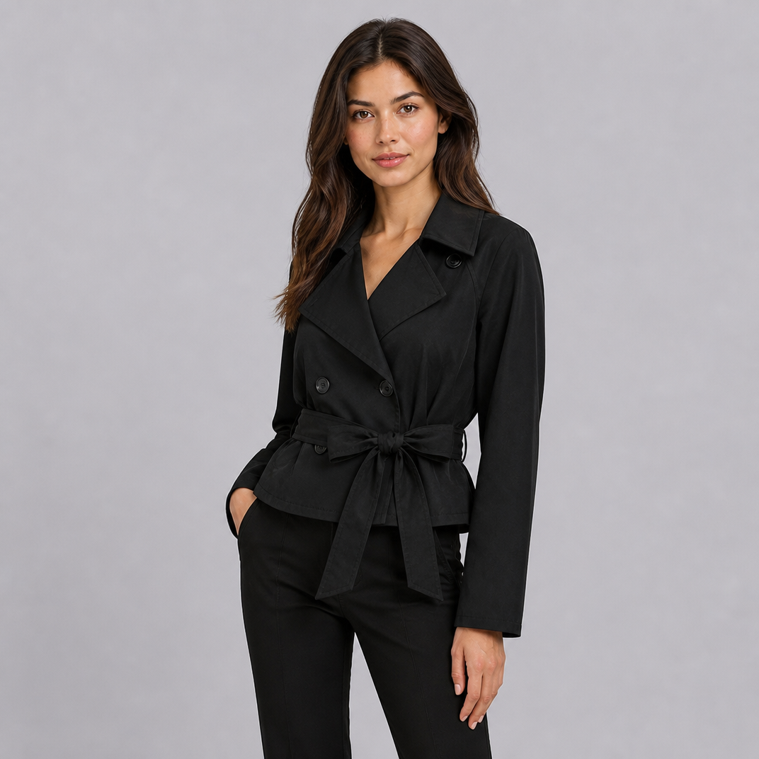 Women's Short Belted Trench Jacket – Cropped Trench Coat