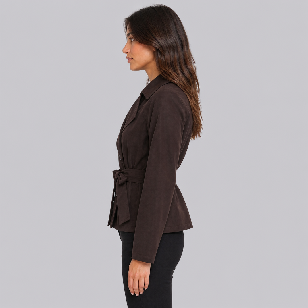 Women's Short Belted Trench Jacket – Cropped Trench Coat