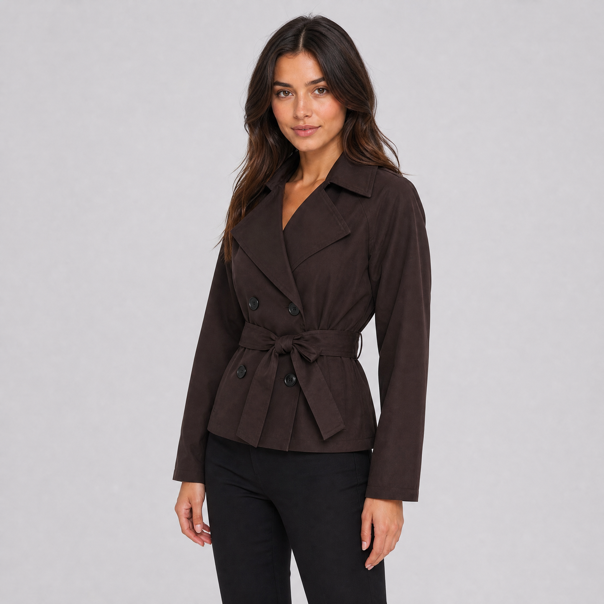 Women's Short Belted Trench Jacket – Cropped Trench Coat