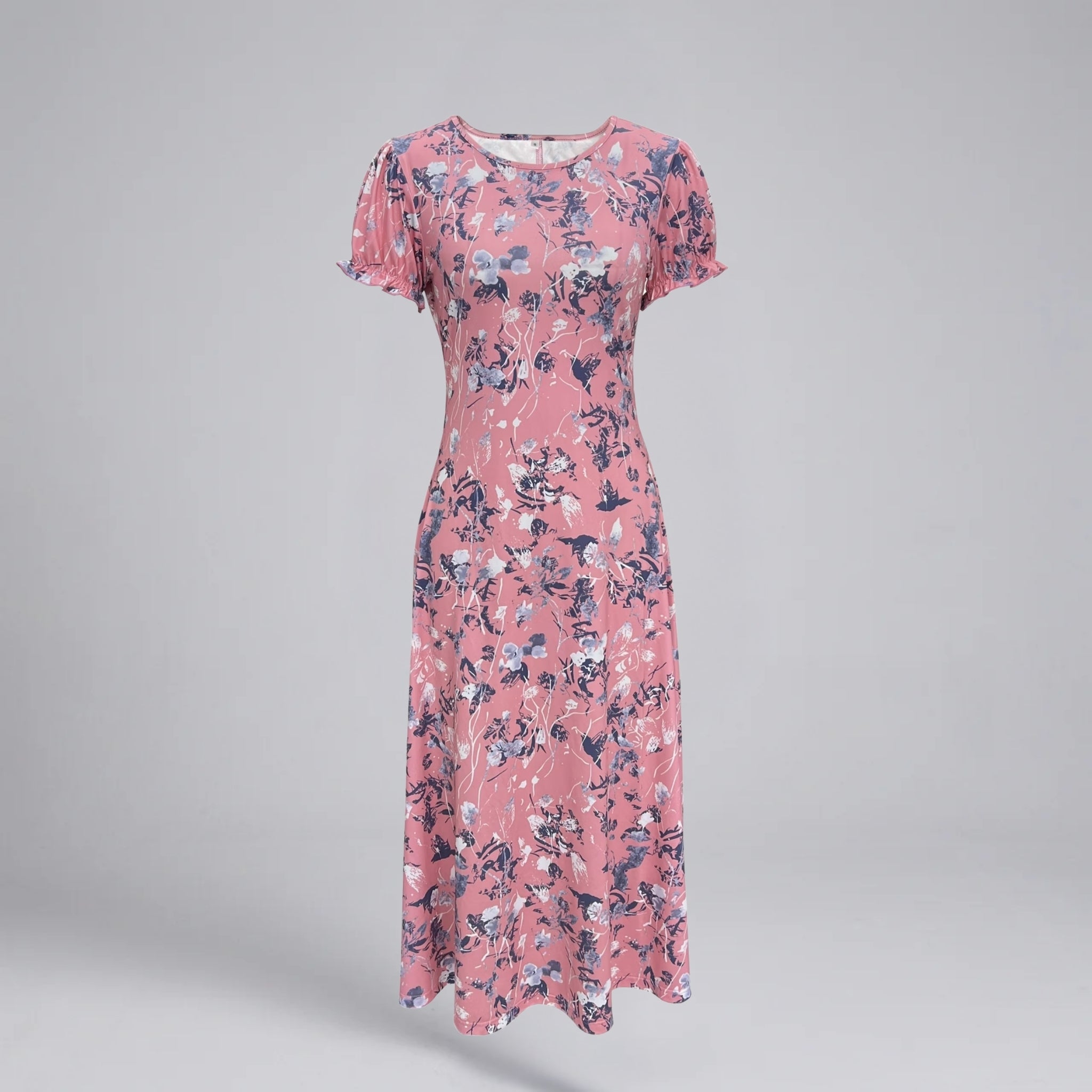Women’s Short-Sleeve Floral-Print Maxi Dress