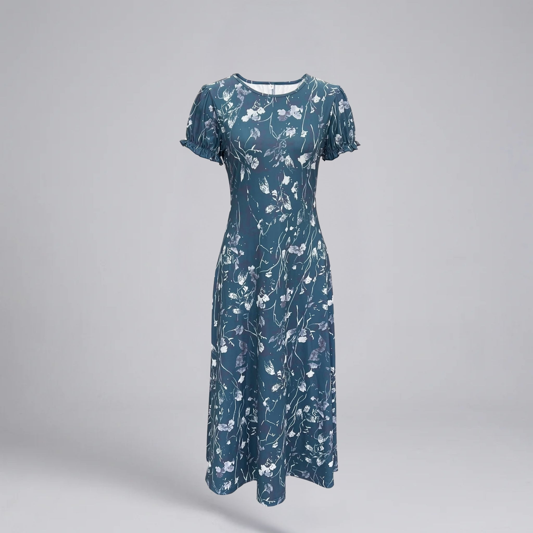 Women’s Short-Sleeve Floral-Print Maxi Dress