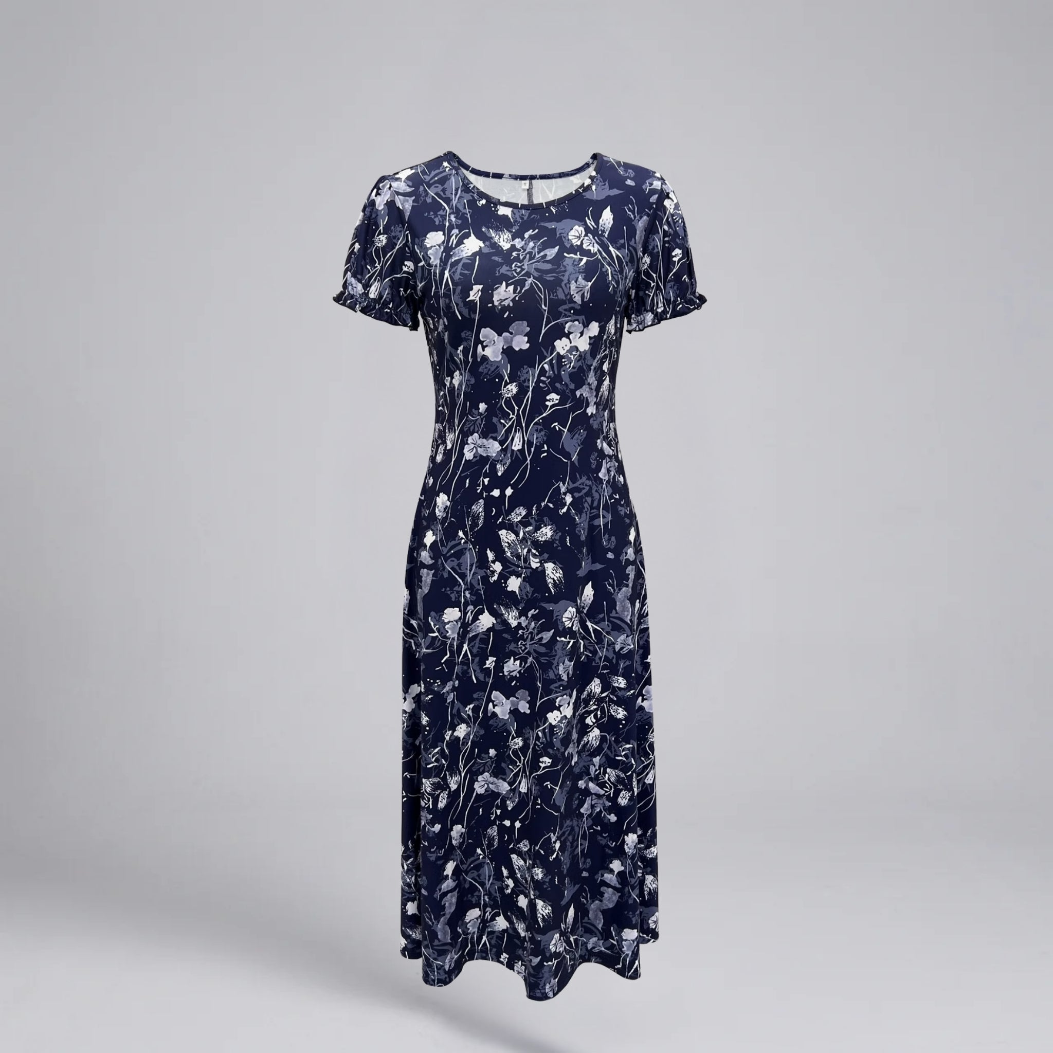 Women’s Short-Sleeve Floral-Print Maxi Dress