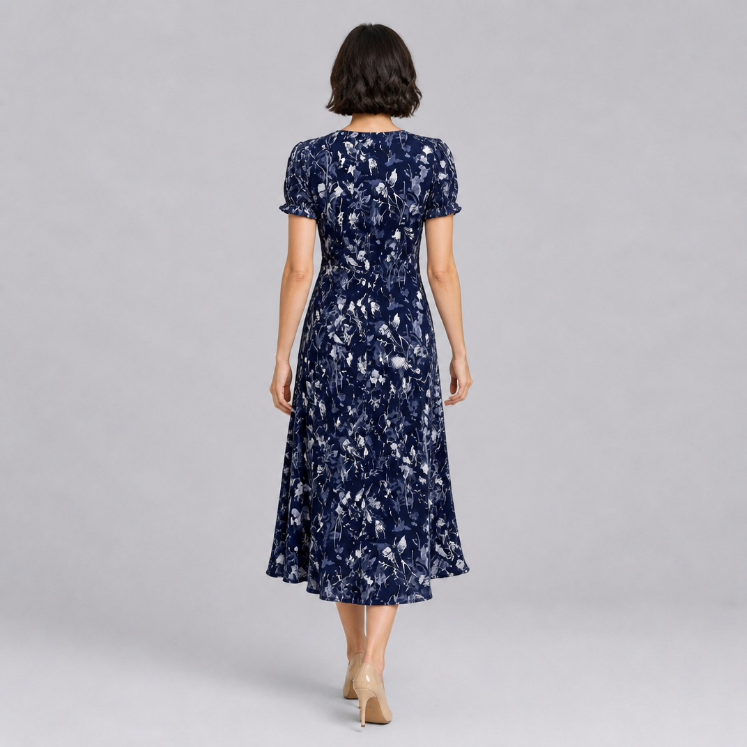 Women’s Short-Sleeve Floral-Print Maxi Dress