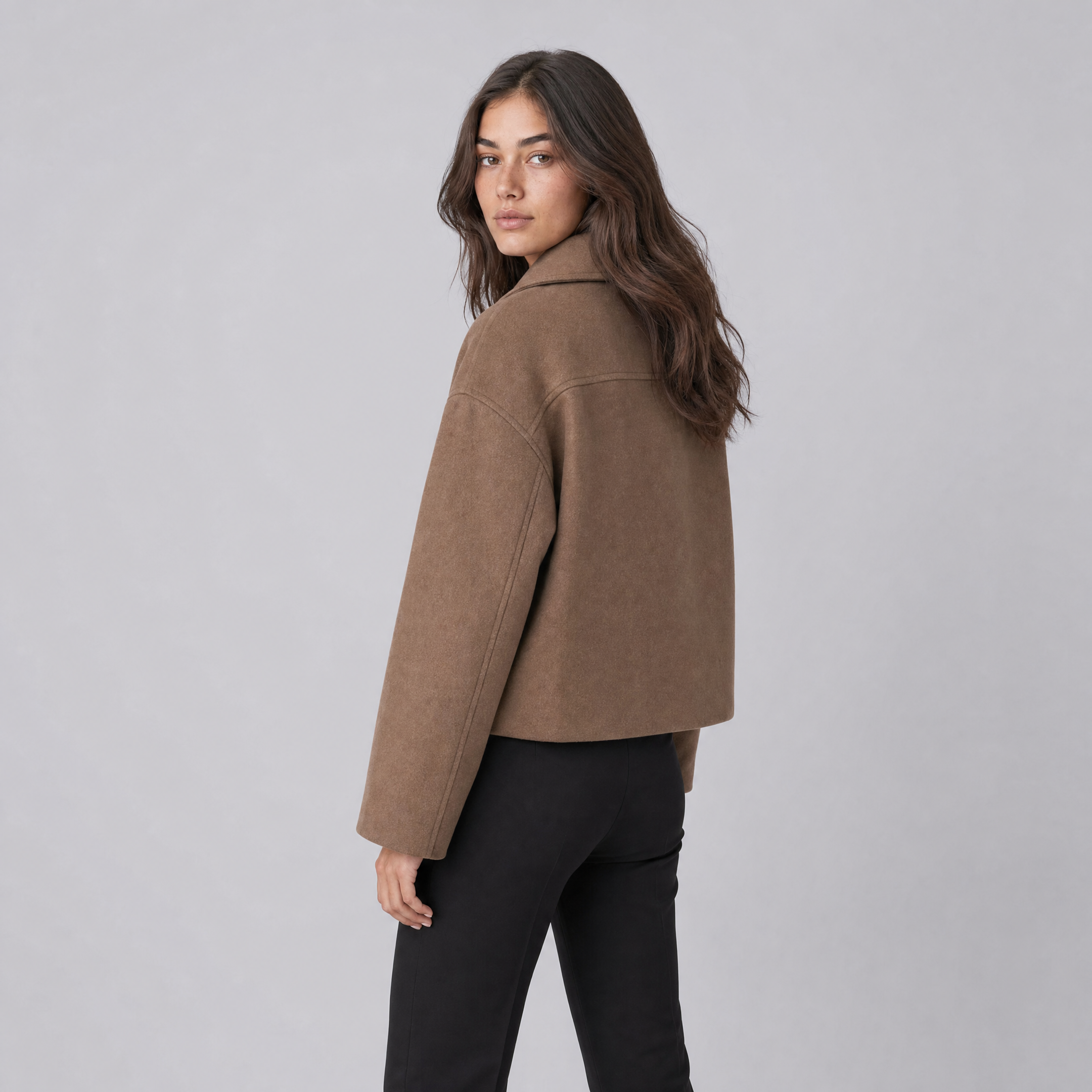 Women's Short Wool Coat – Cropped Pea Jacket