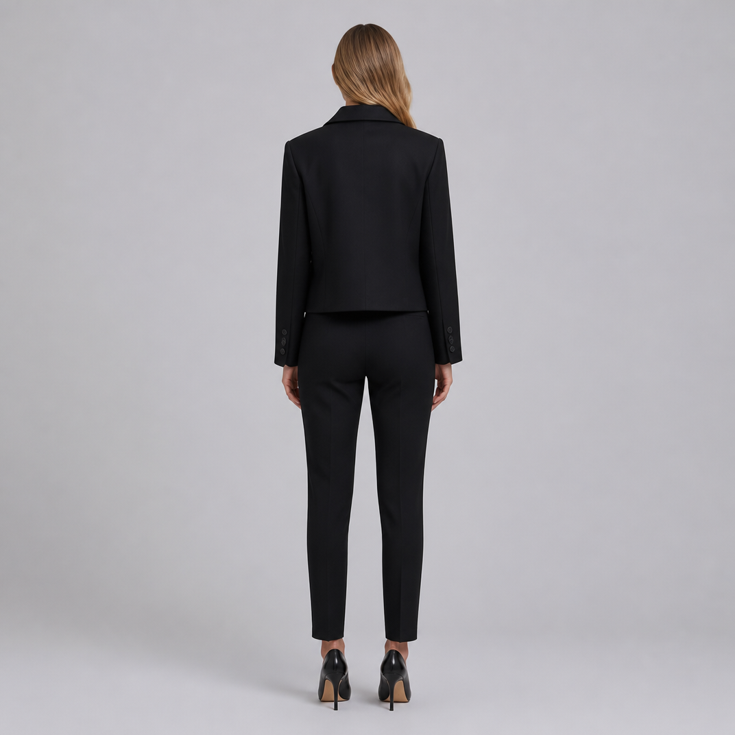 Women's Short Wool Jacket – Cropped Tailored Button Coat