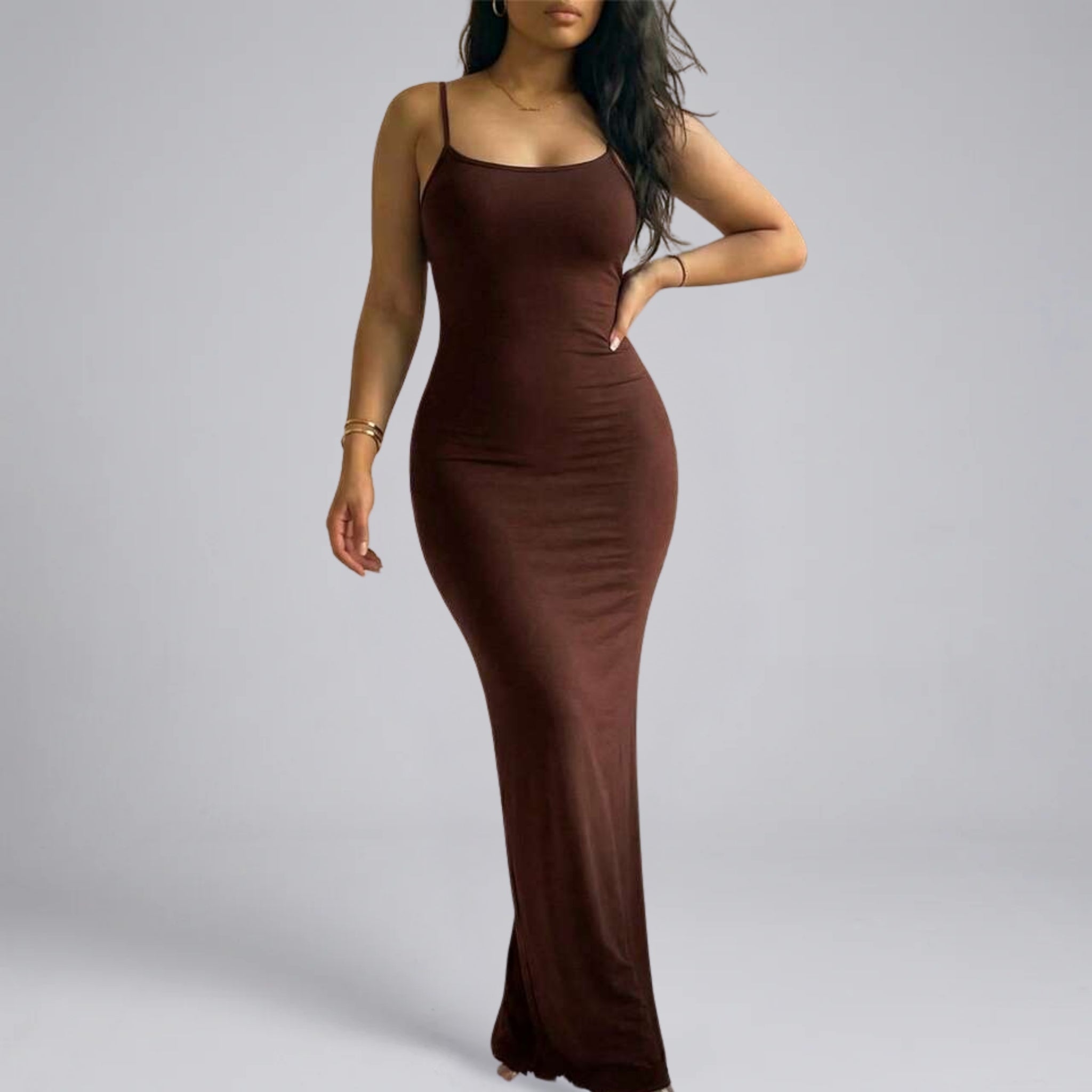 Women’s Sleek Scoop-Neck Maxi Dress
