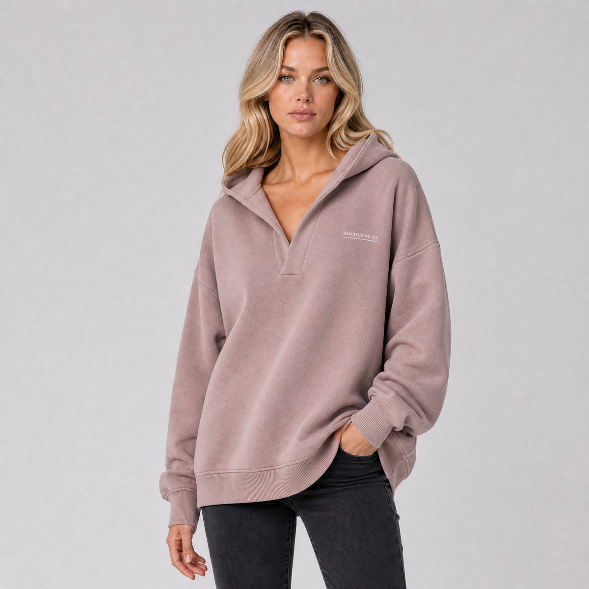 Women's Soft Knit Oversized Logo Hoodie