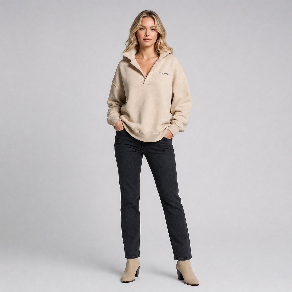 Women's Soft Knit Oversized Logo Hoodie