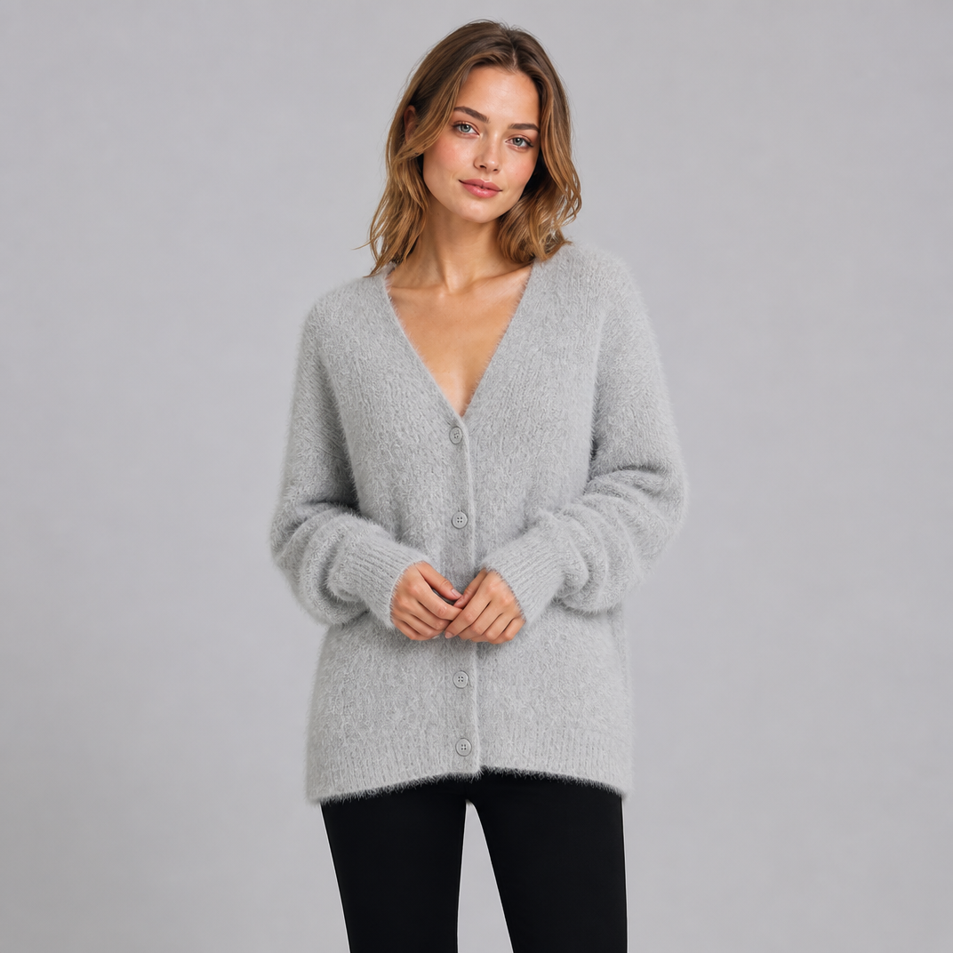 Women's Soft Touch V Neck Button Front Cardigan