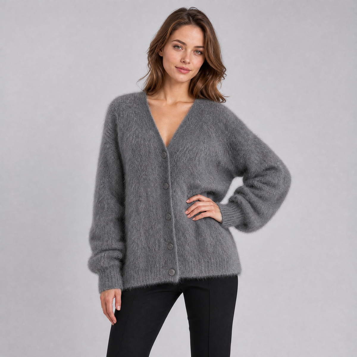 Women's Soft Touch V Neck Button Front Cardigan