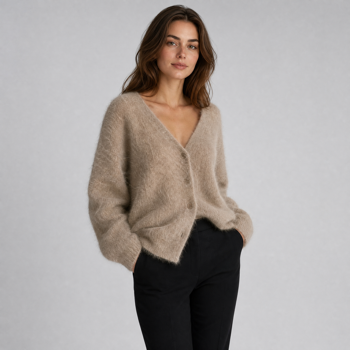 Women's Soft Touch V Neck Button Front Cardigan