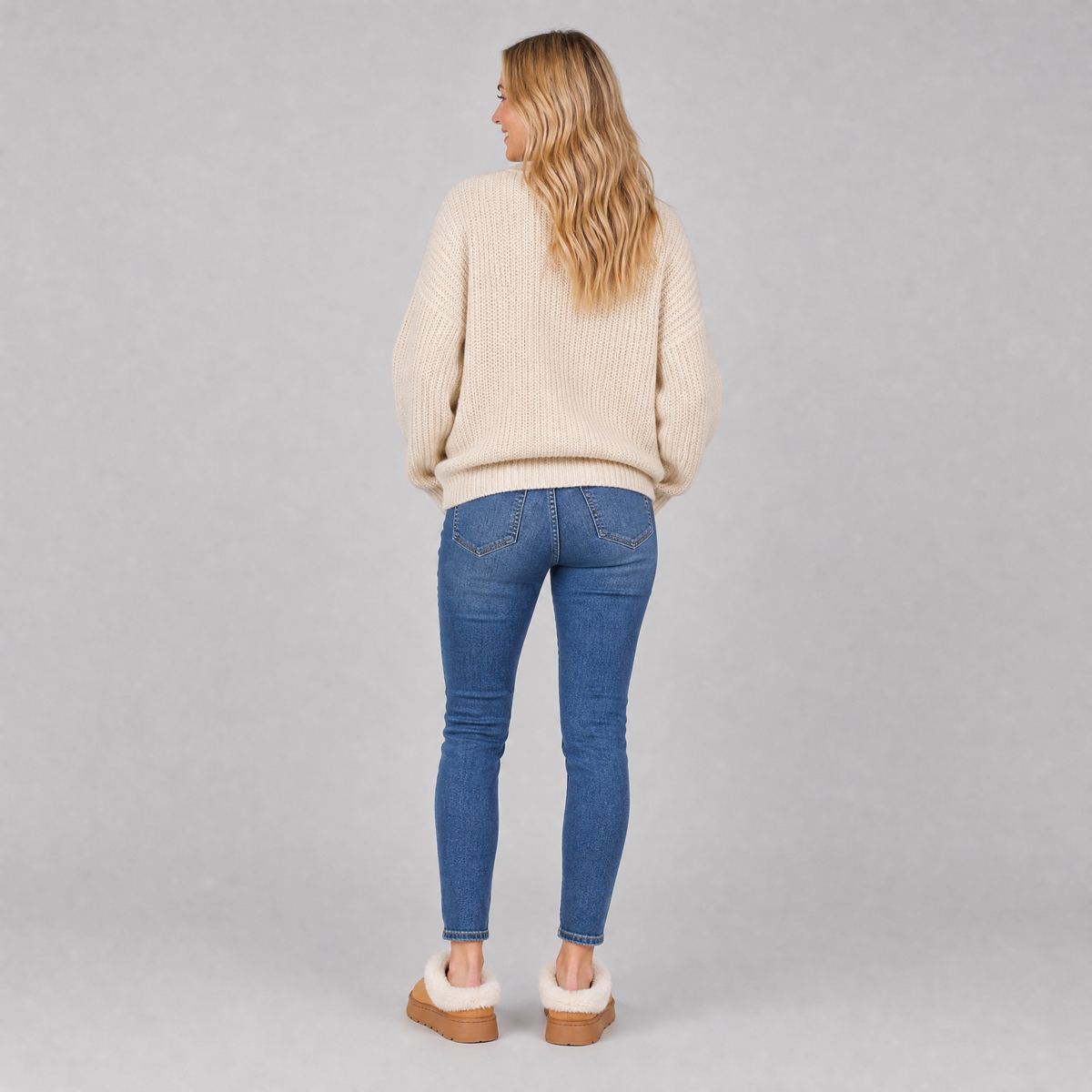 Women's Suede Faux Fur Platform Slippers