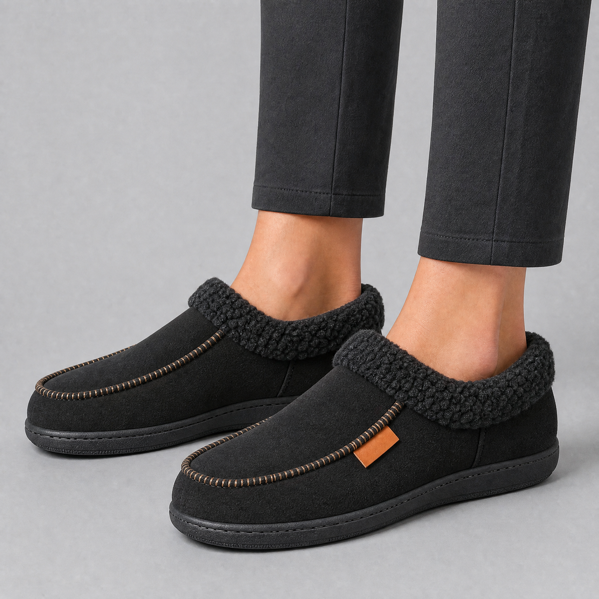 Women's Suede Fleece Lined Moccasin Slippers