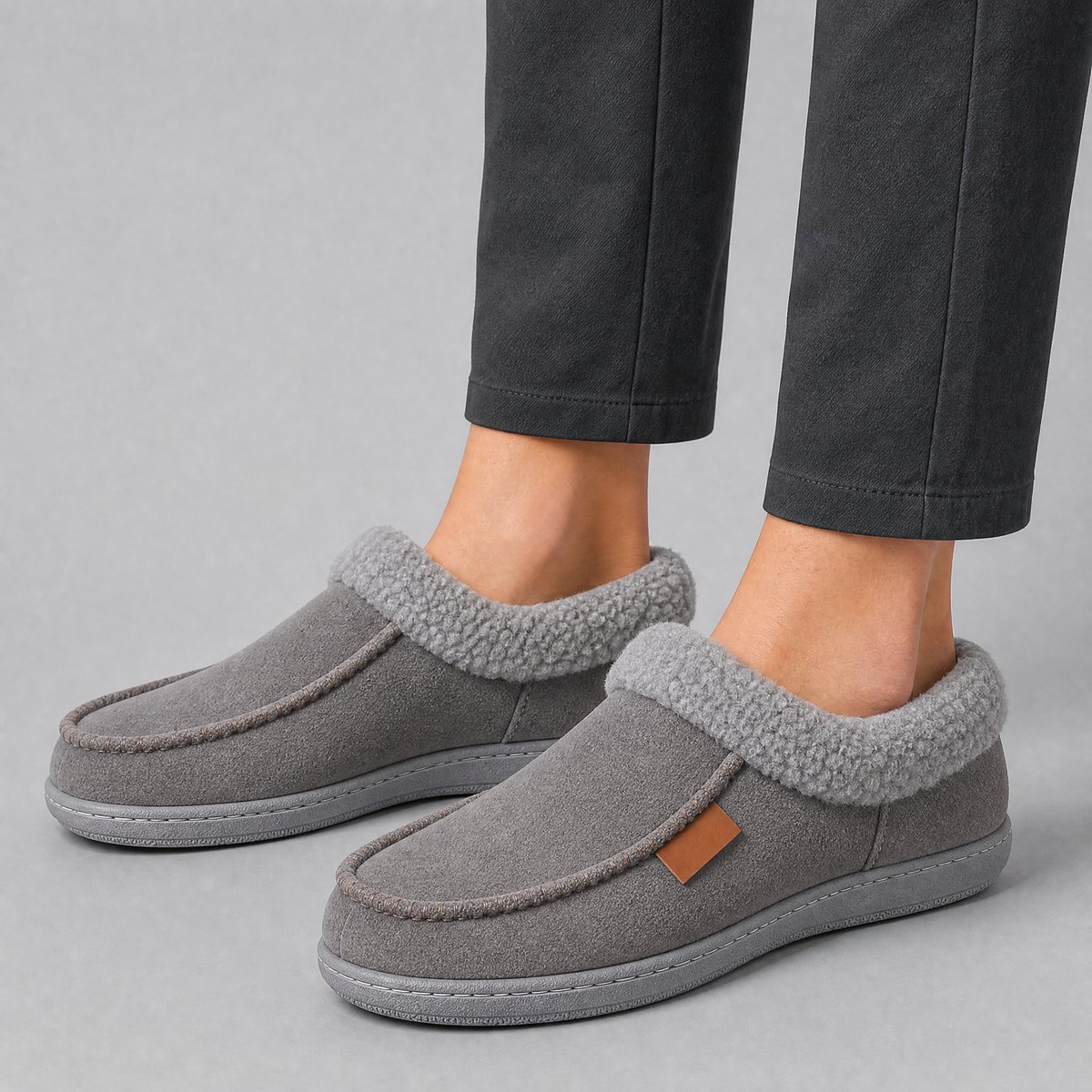 Women's Suede Fleece Lined Moccasin Slippers