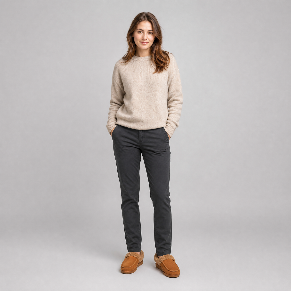 Women's Suede Fleece Lined Moccasin Slippers