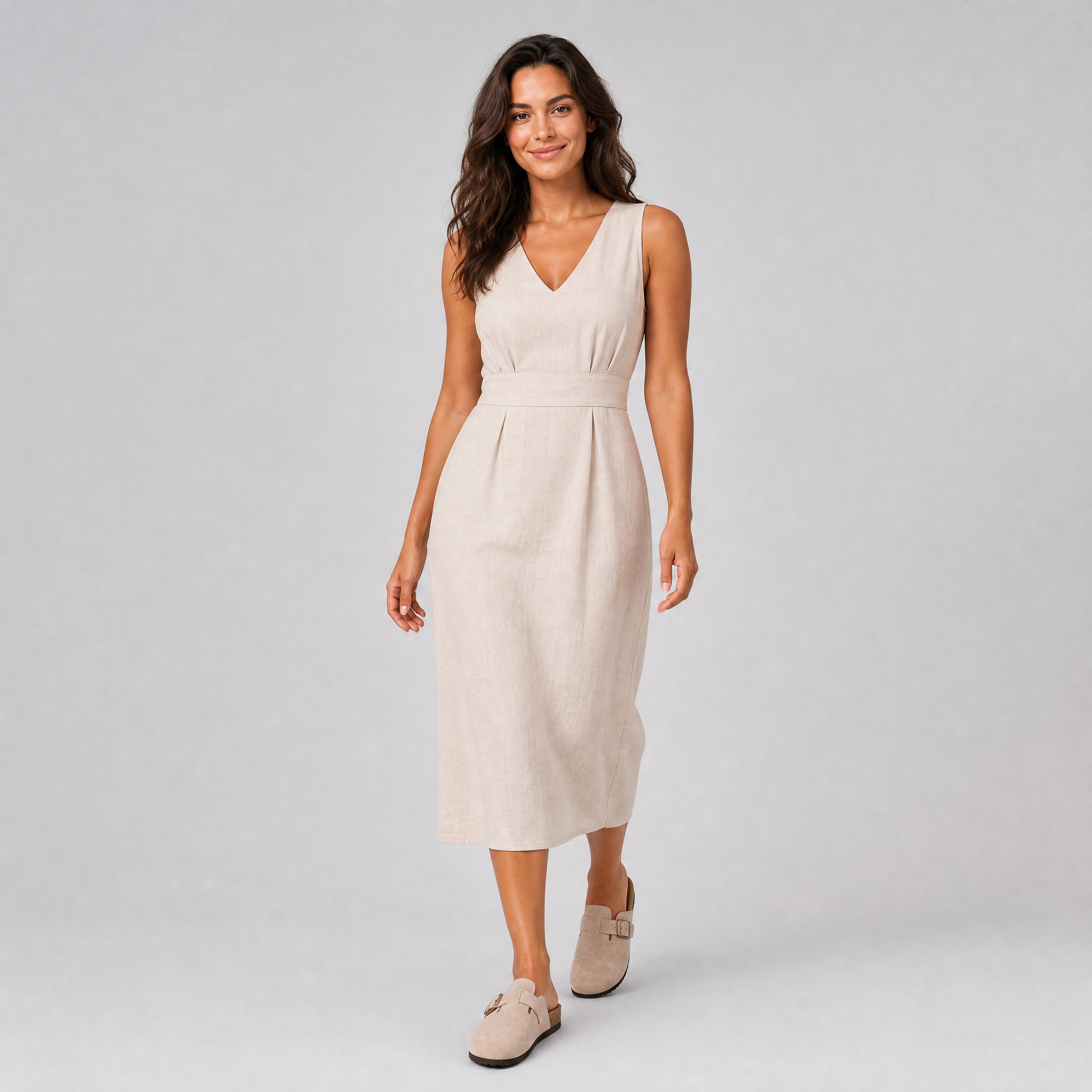 Women's Tan Mules – Smart Casual Summer Slides