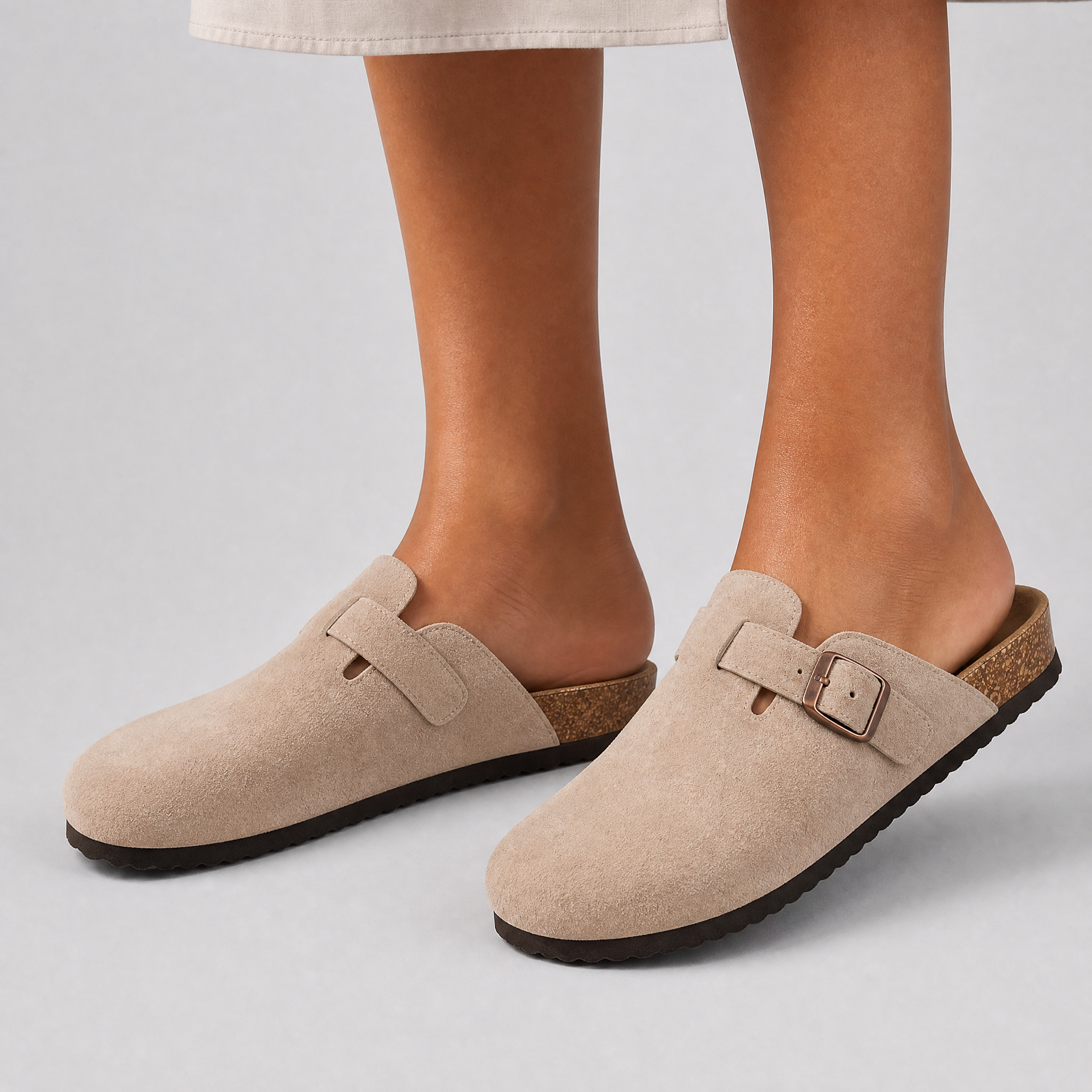 Women's Tan Mules – Smart Casual Summer Slides