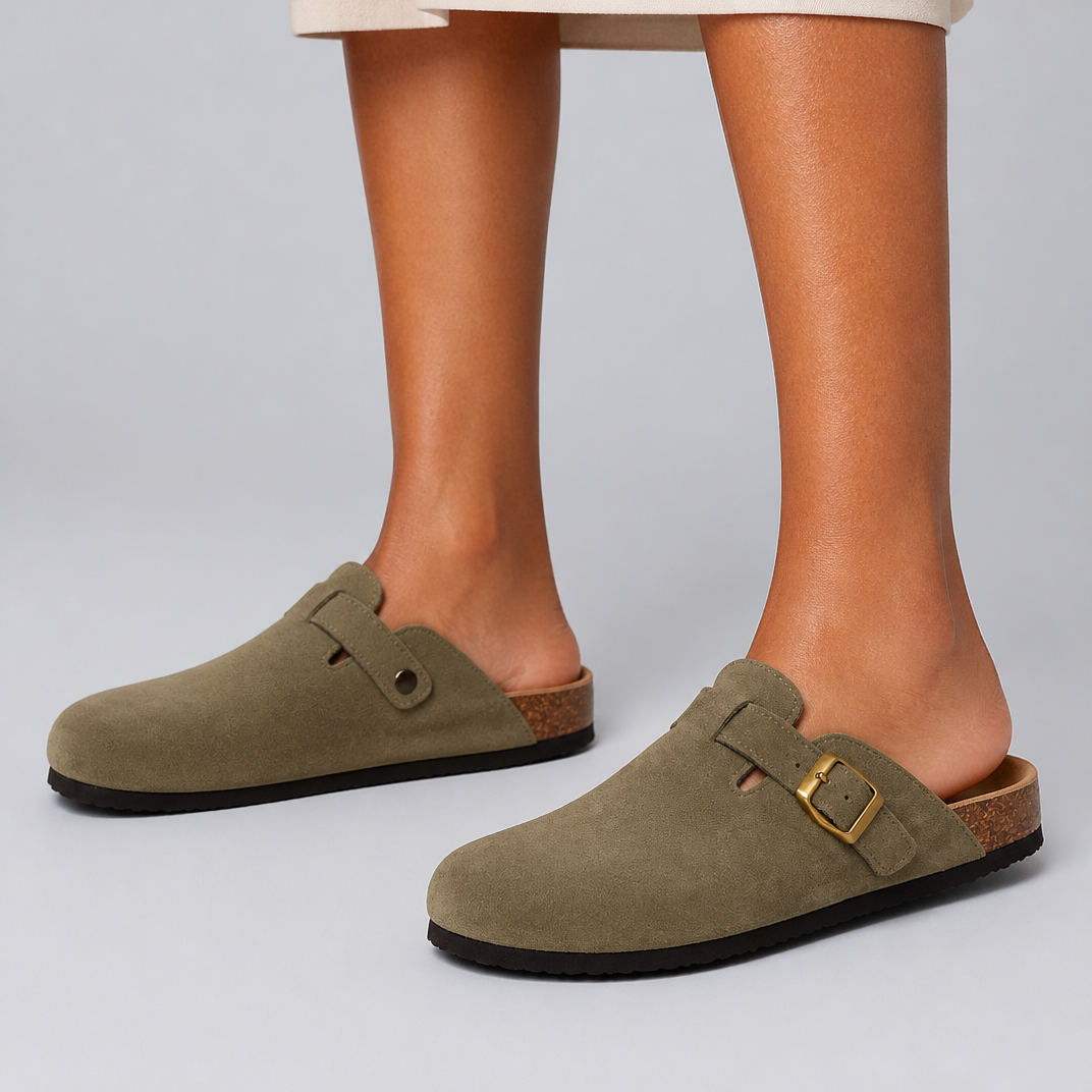 Women's Tan Mules – Smart Casual Summer Slides