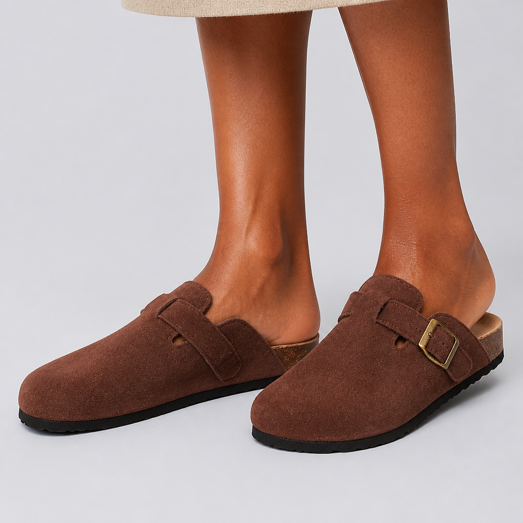 Women's Tan Mules – Smart Casual Summer Slides