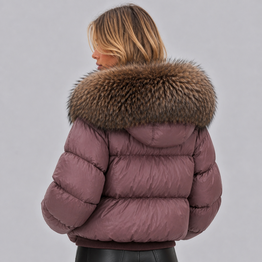 Women's Technical Faux Fur Puffer Jacket Relaxed Fit