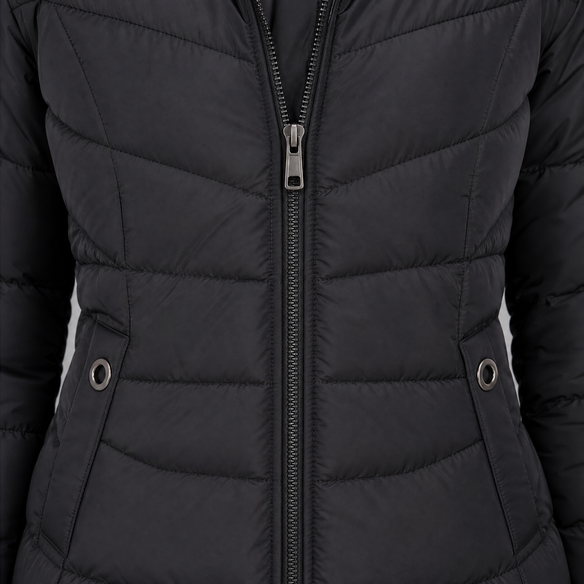 Women's Technical Long Puffer Coat Tailored Fit