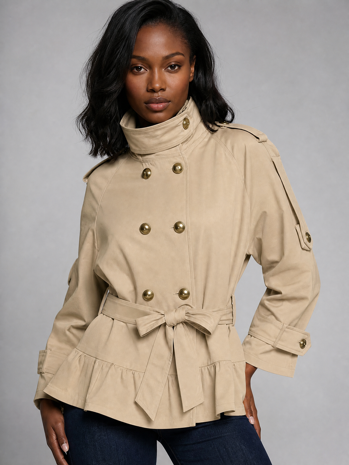 Women's Technical Short Trenchcoat Tailored Fit