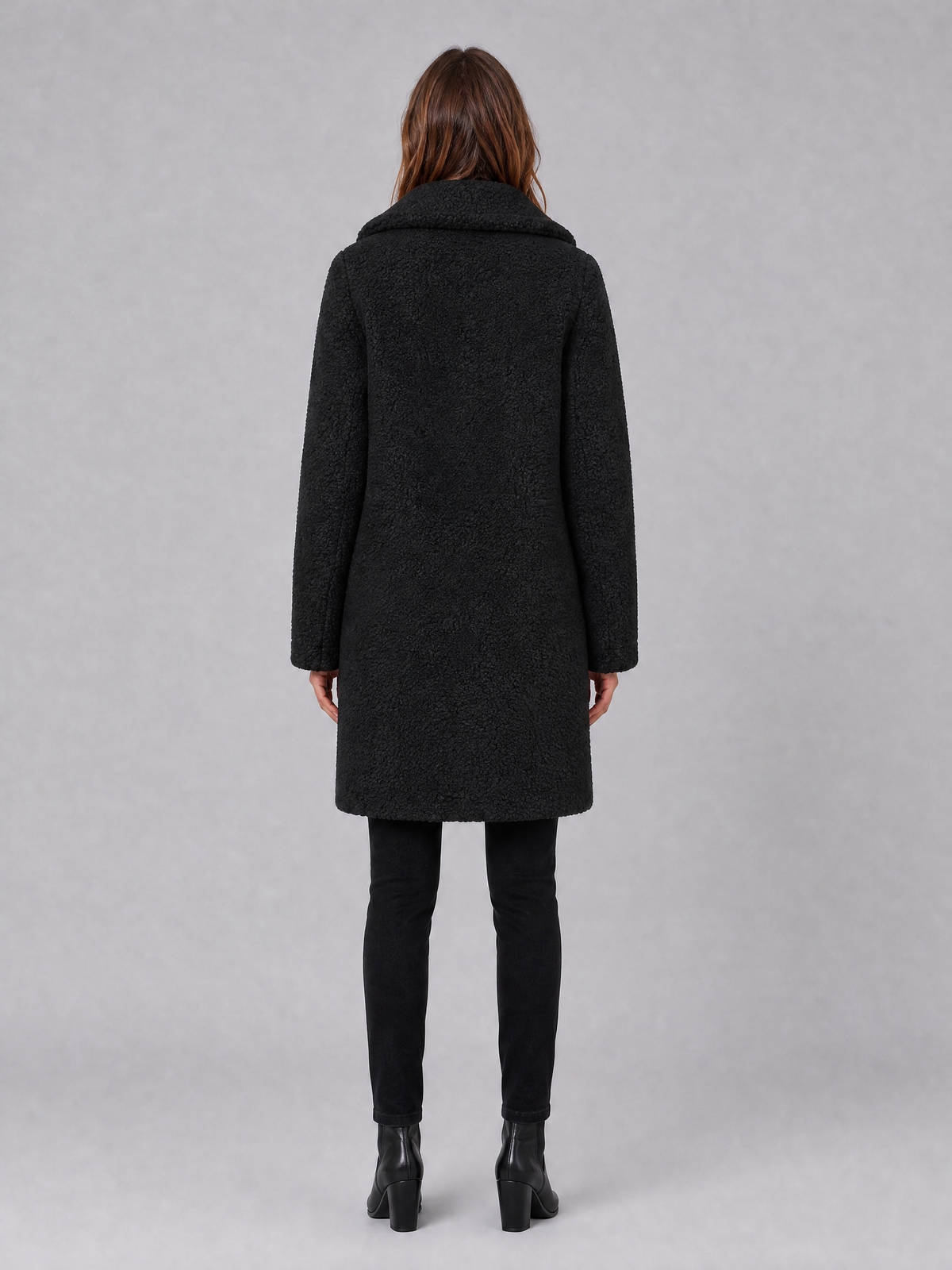 Women's Teddy Fleece Double Breasted Overcoat Tailored Fit