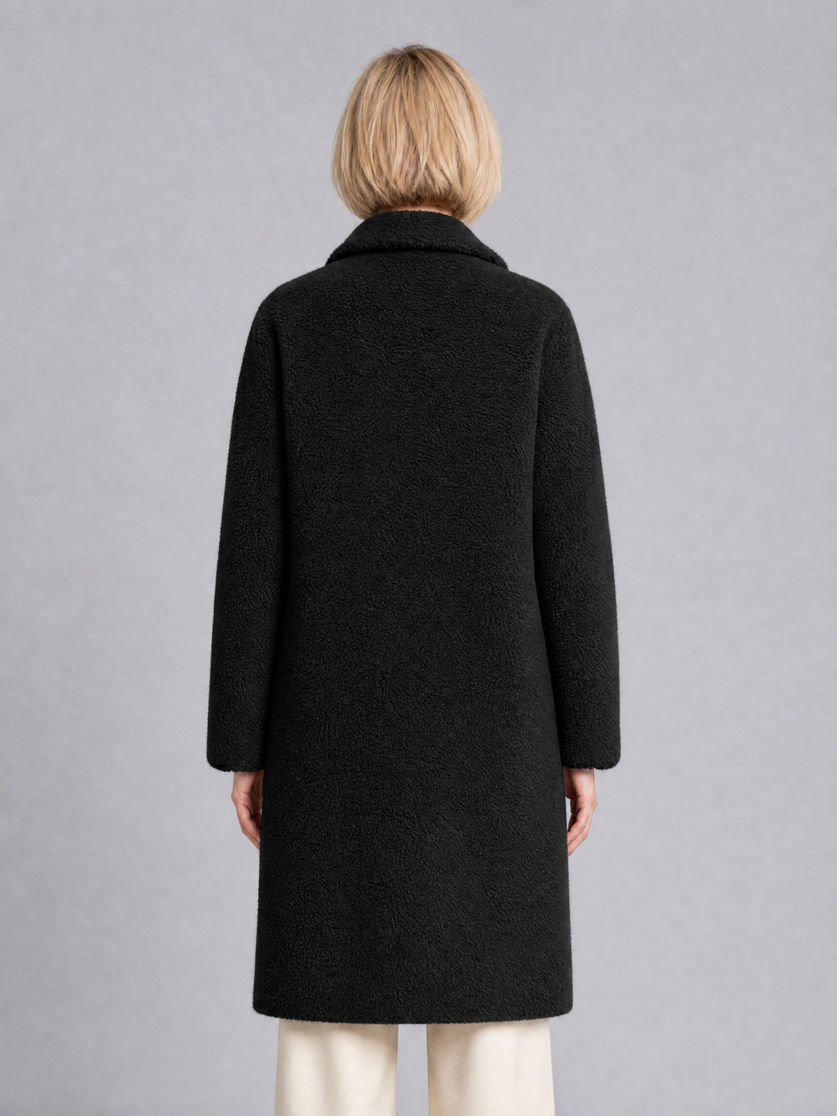 Women's Teddy Fleece Single Breasted Coat Tailored Fit