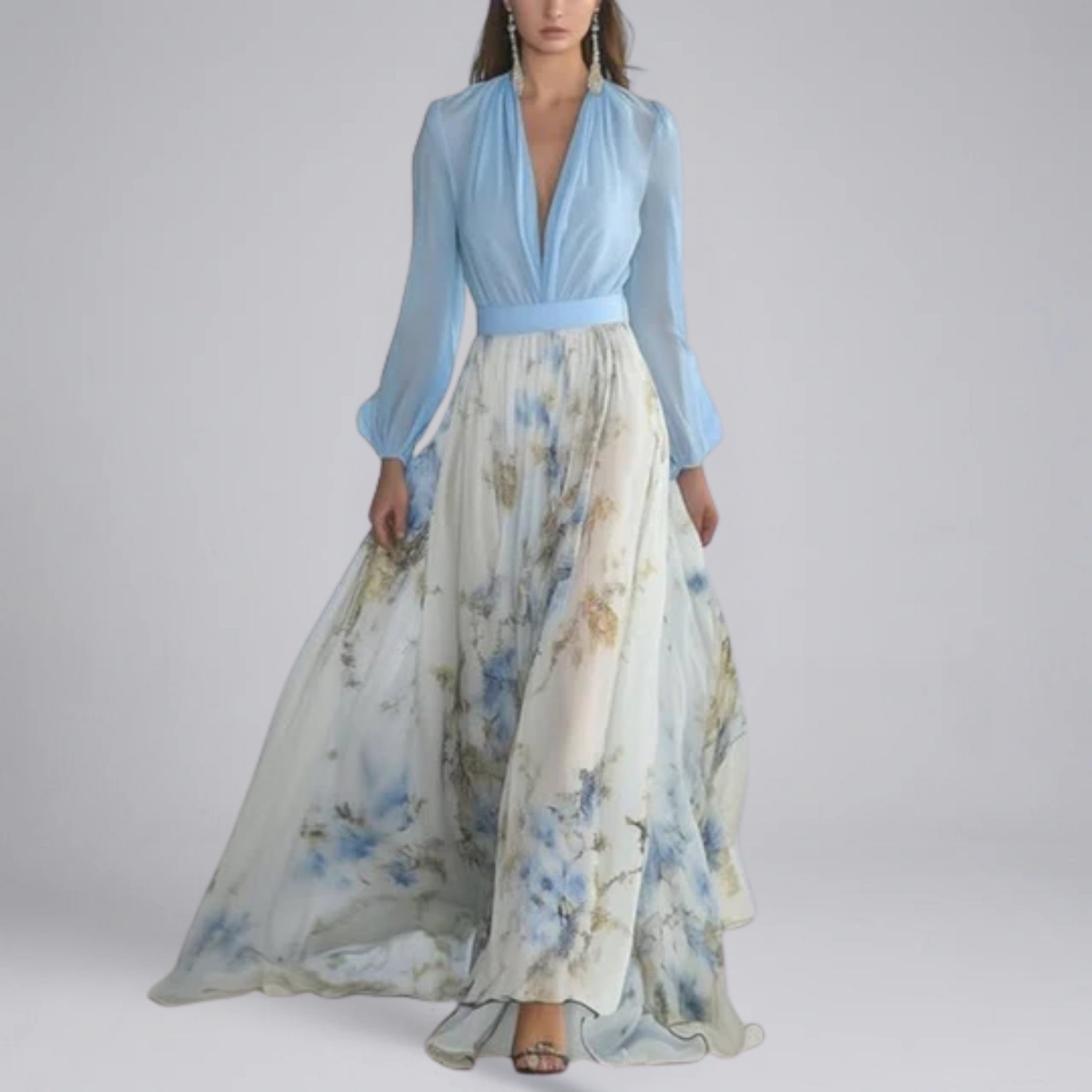 Women’s Textured Floral Spring Maxi Dress