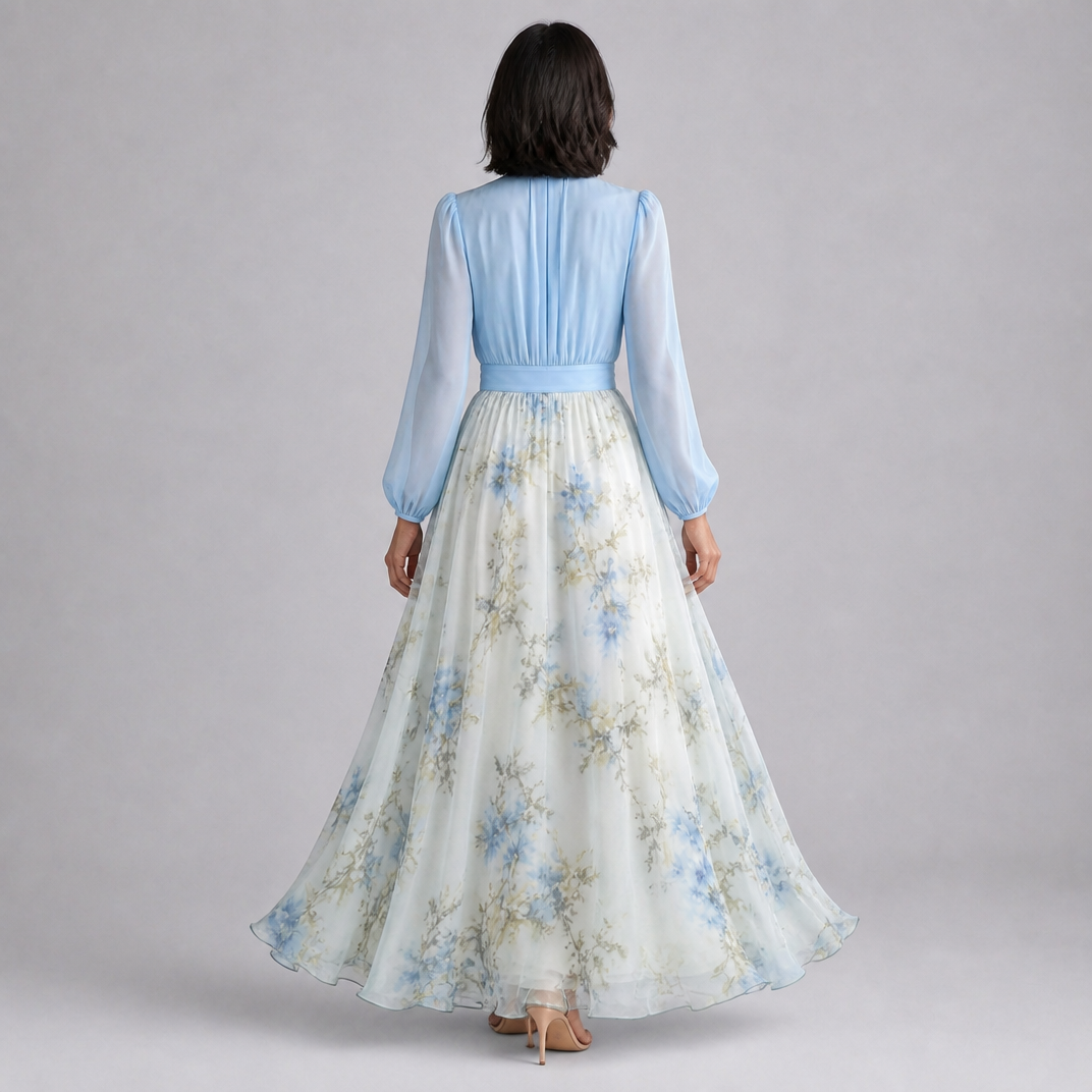 Women’s Textured Floral Spring Maxi Dress