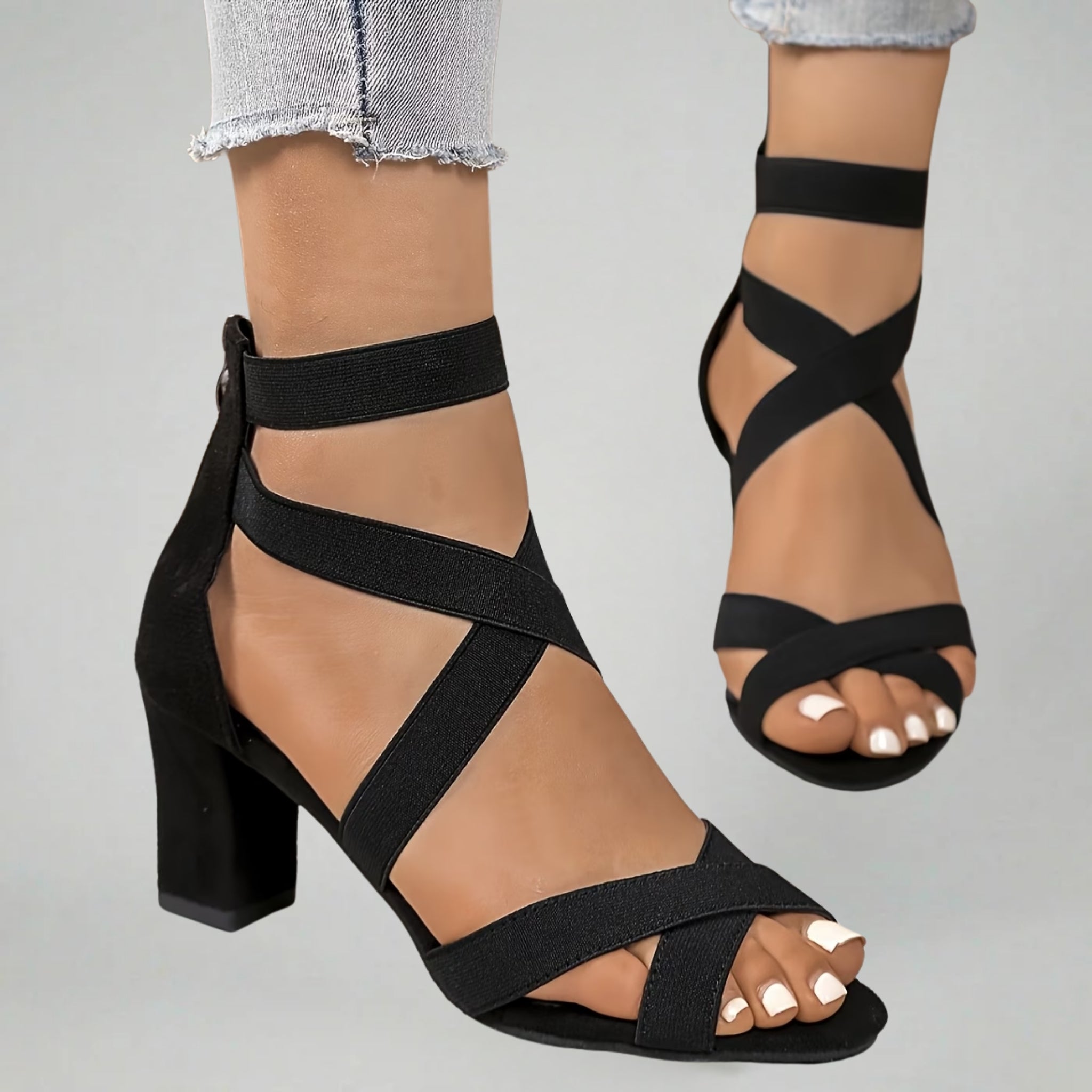 Women’s Textured Layered Wedding Guest Block Heel Sandals