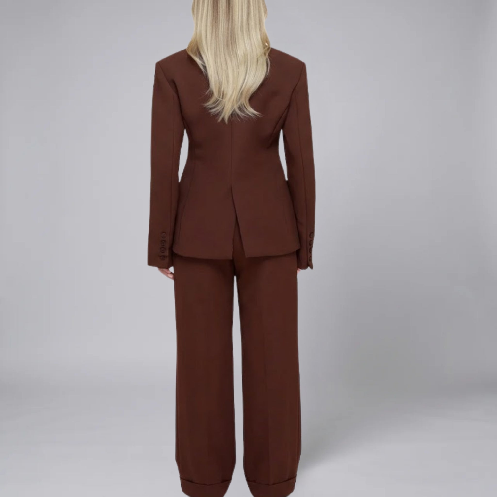 Women’s Textured Panelled Layered Double-Breasted Set