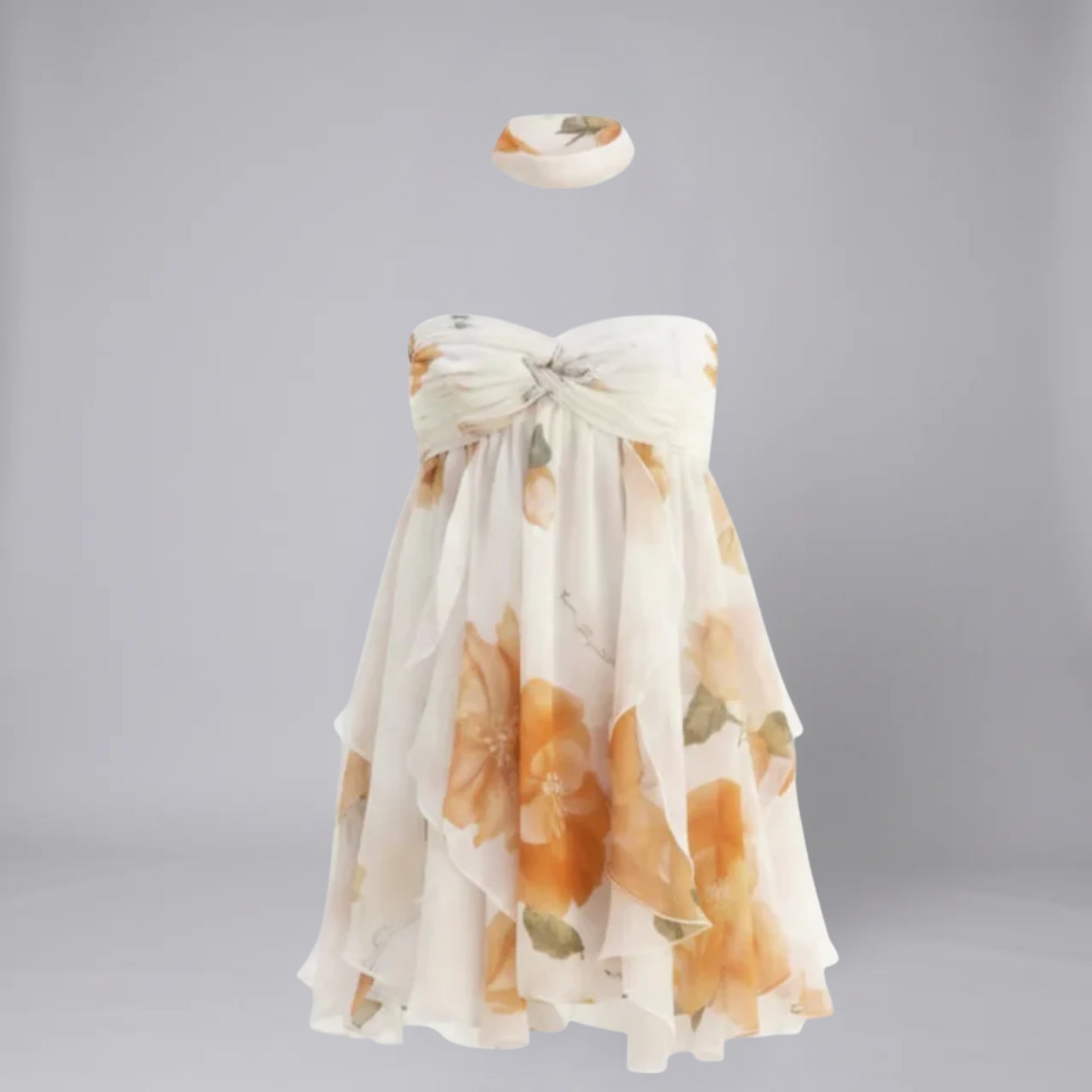 Women’s Textured Tiered Floral Chiffon Mini Dress