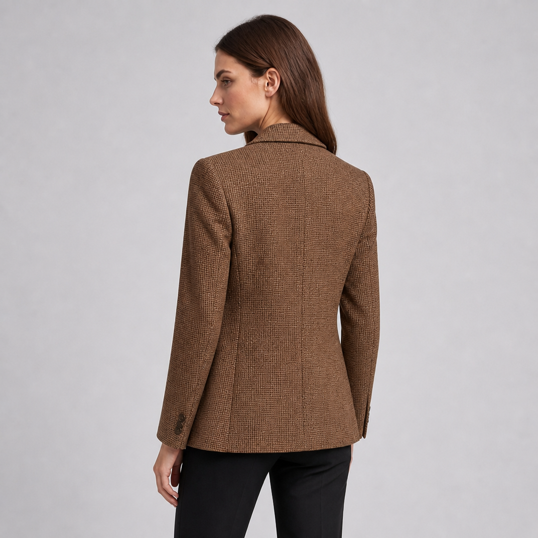 Women's Textured Wool Blend Single-Breasted Smart Blazer