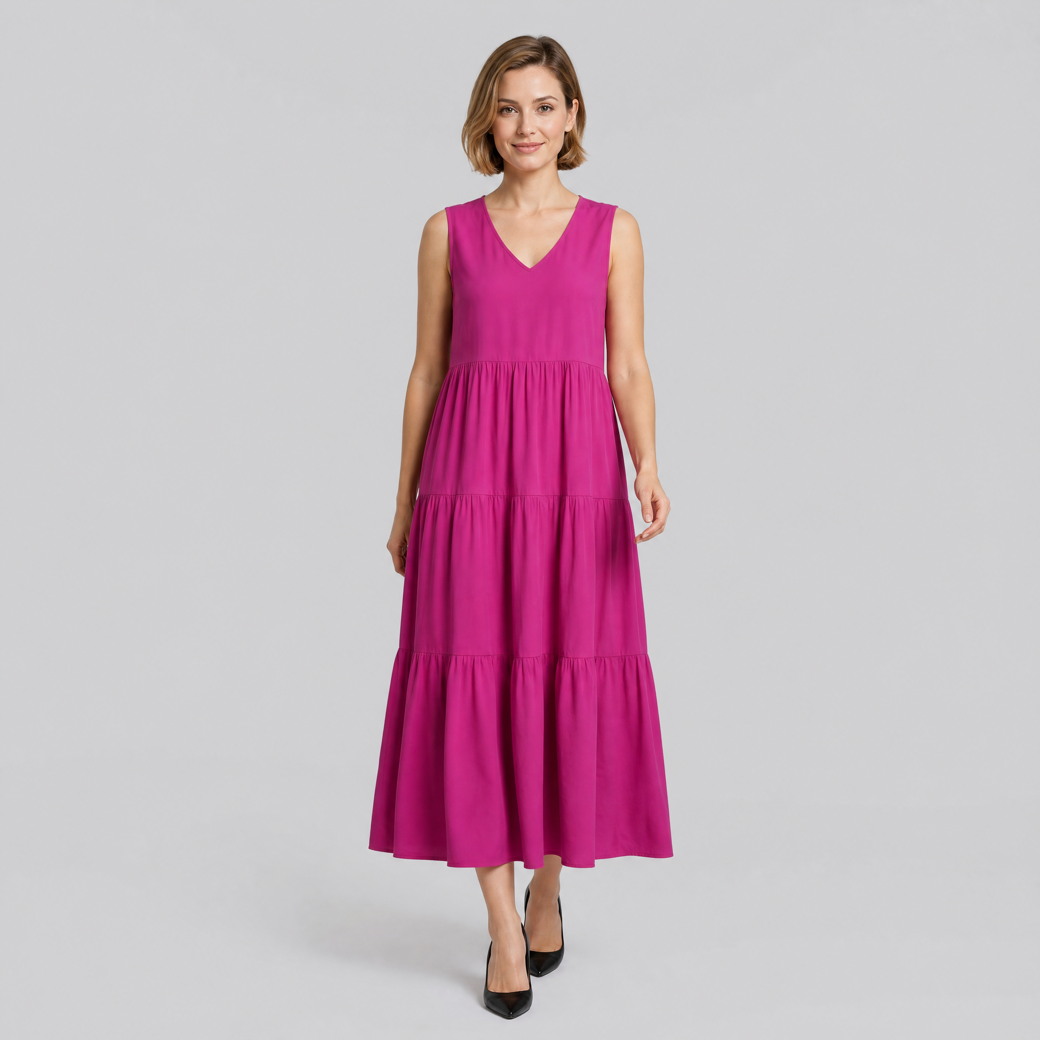 Women’s Tiered V-Neck Maxi Dress